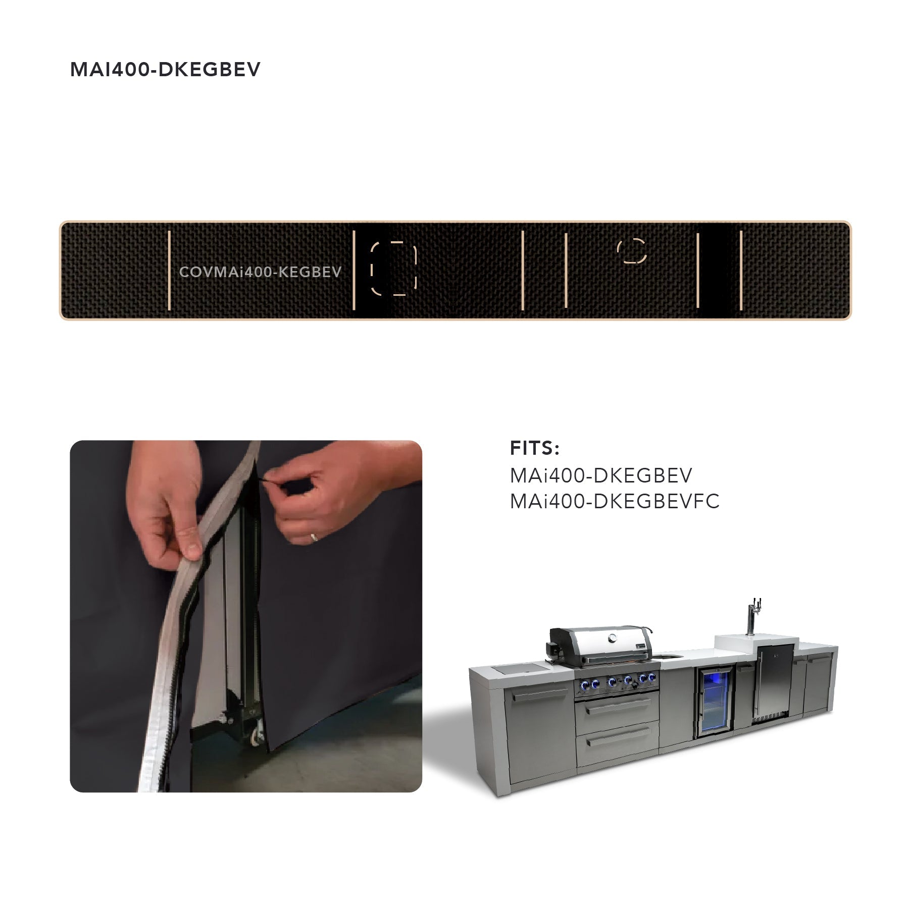 Cover for 400  Island with a Kegerator - Wheatland Fireplace