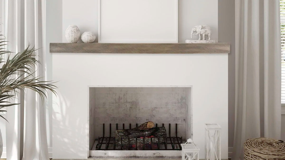 Flat Sawn Beam Non-Combustible Mantel