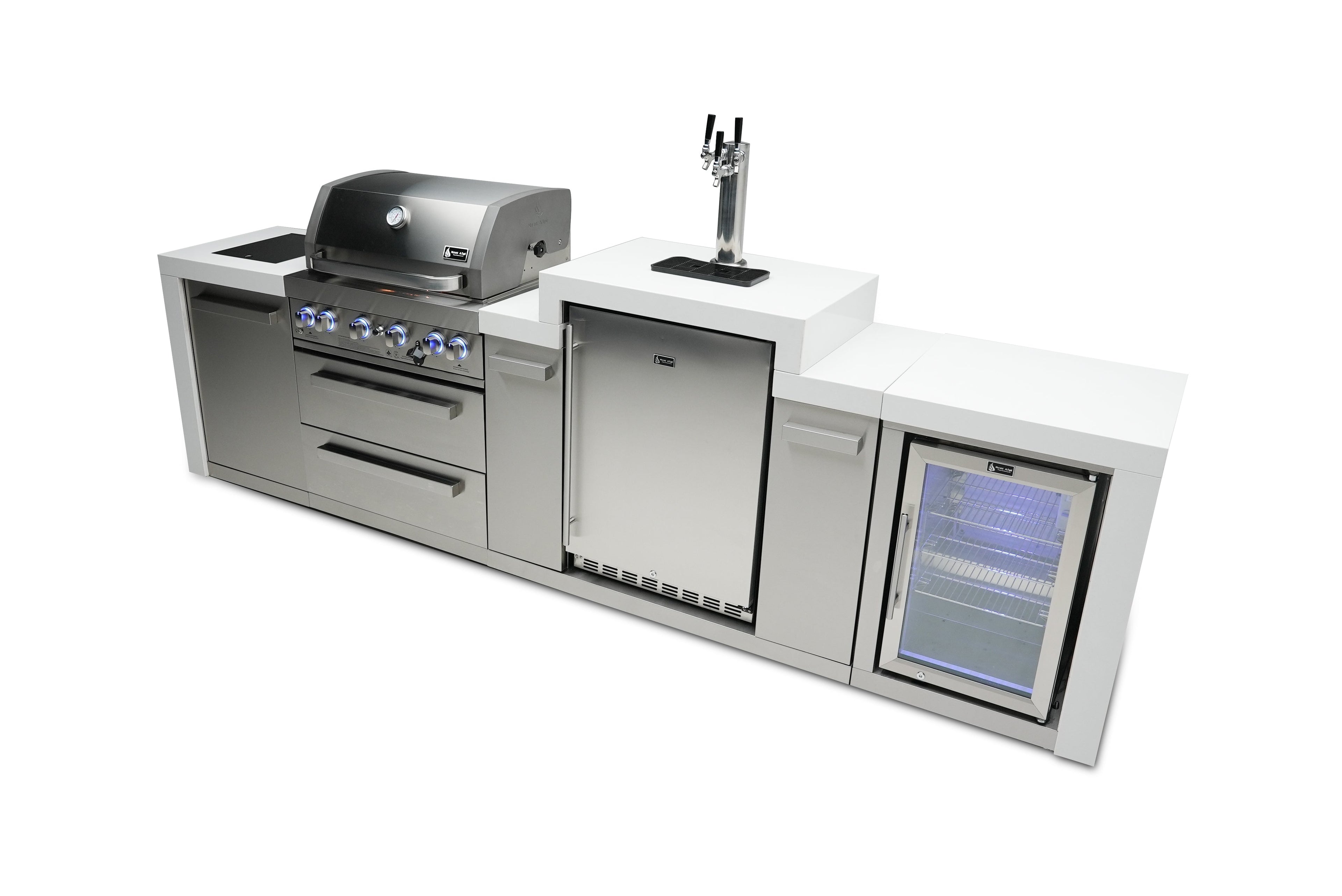 Mont Alpi 400 Deluxe Island with a Kegerator and  Fridge Cabinet - Wheatland Fireplace