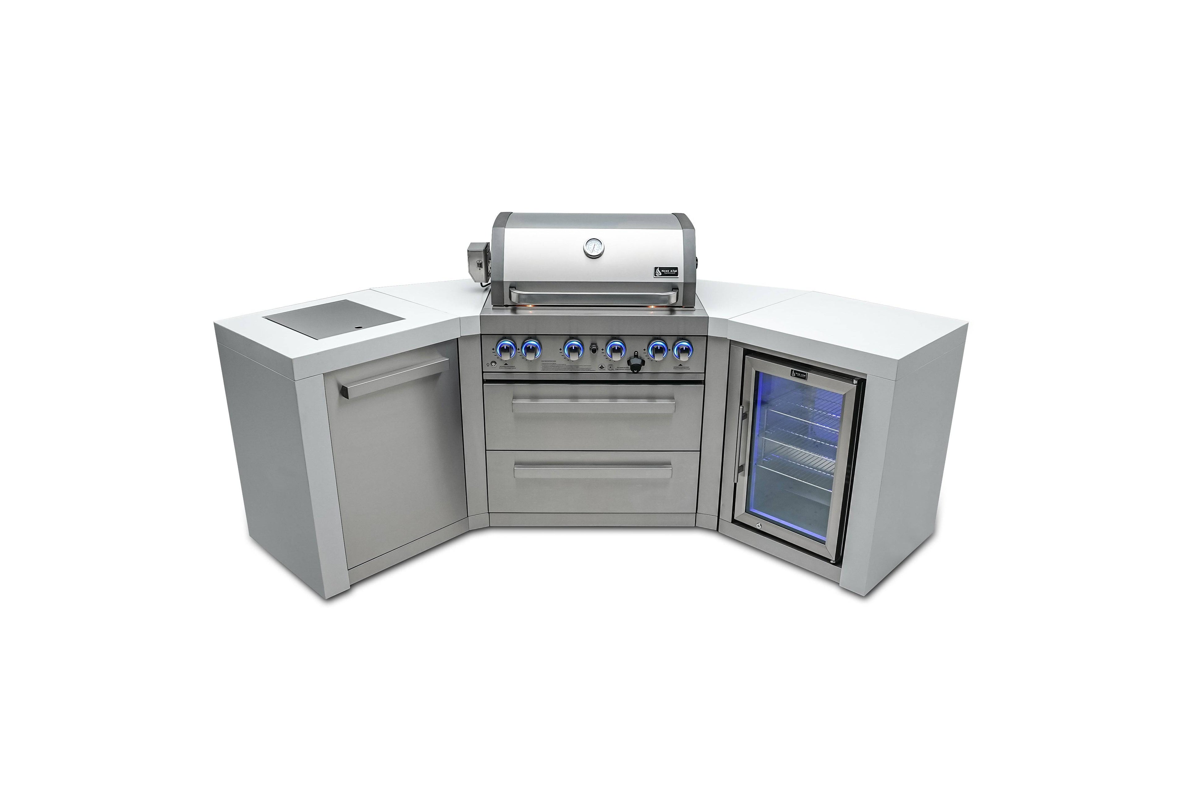 Mont Alpi 400 Deluxe Island with 45 Degree Corners and a Fridge Cabinet - Wheatland Fireplace