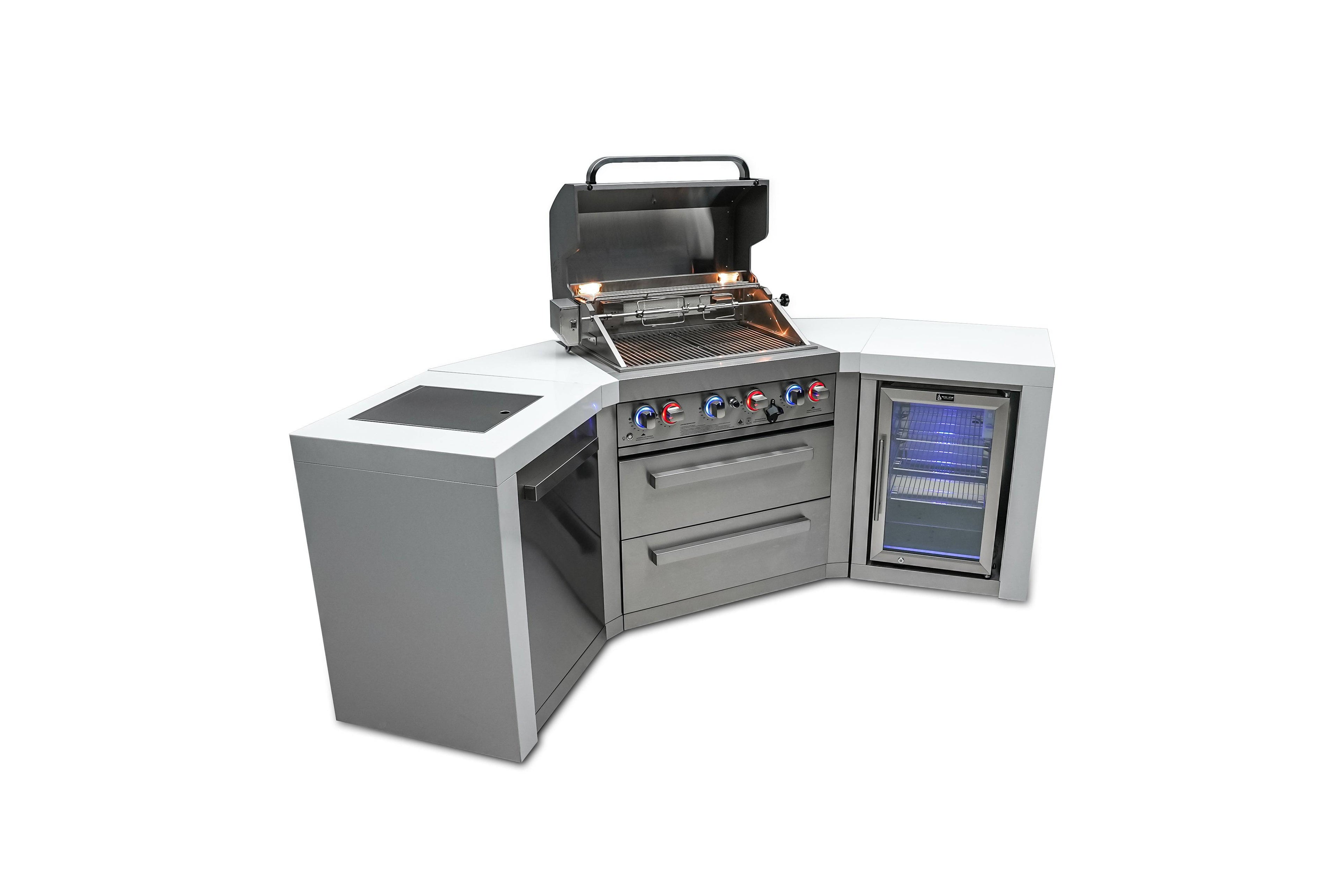 Mont Alpi 400 Deluxe Island with 45 Degree Corners and a Fridge Cabinet - Wheatland Fireplace