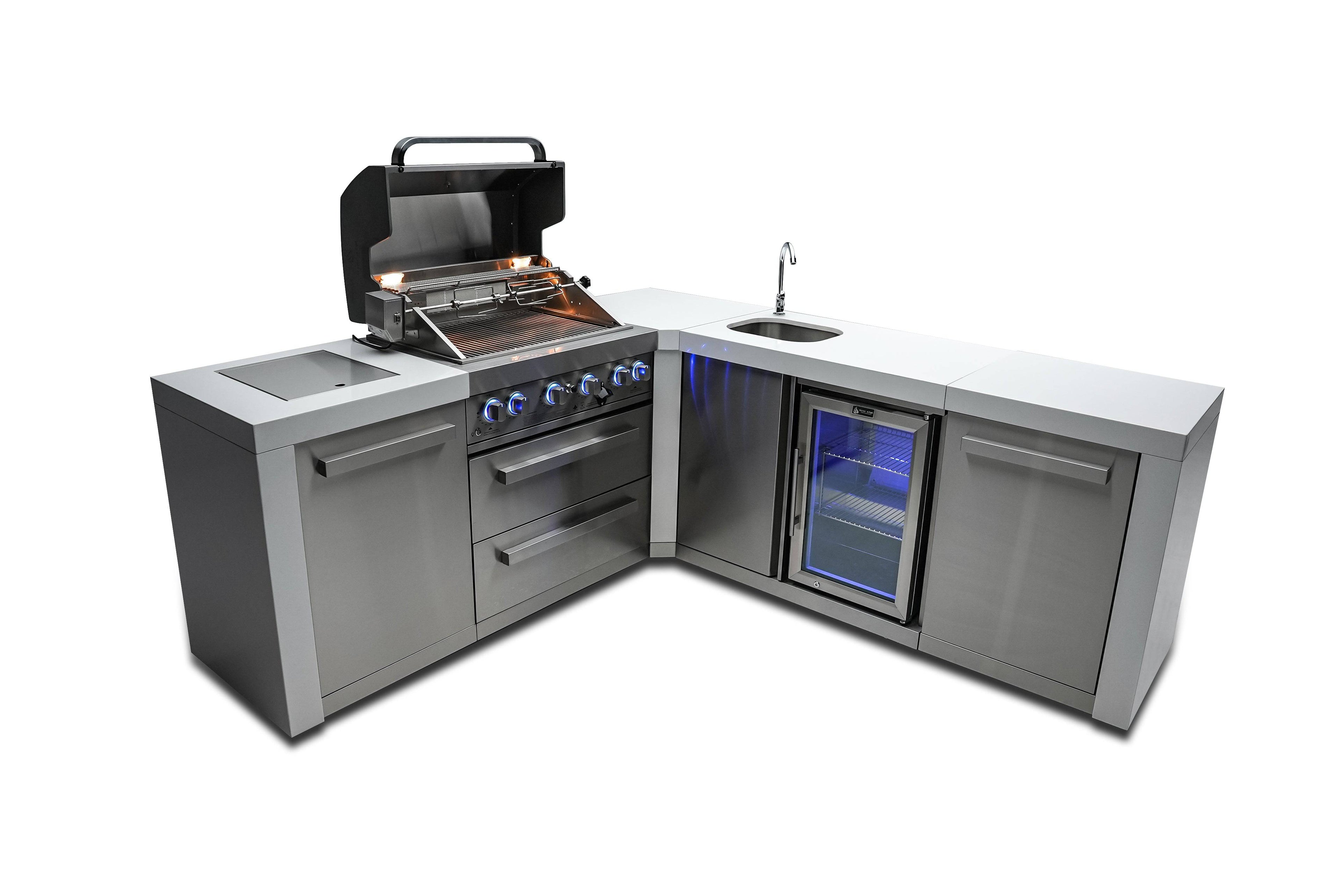Mont Alpi 400 Deluxe Island with a 90 Degree Corner and Beverage Center - Wheatland Fireplace