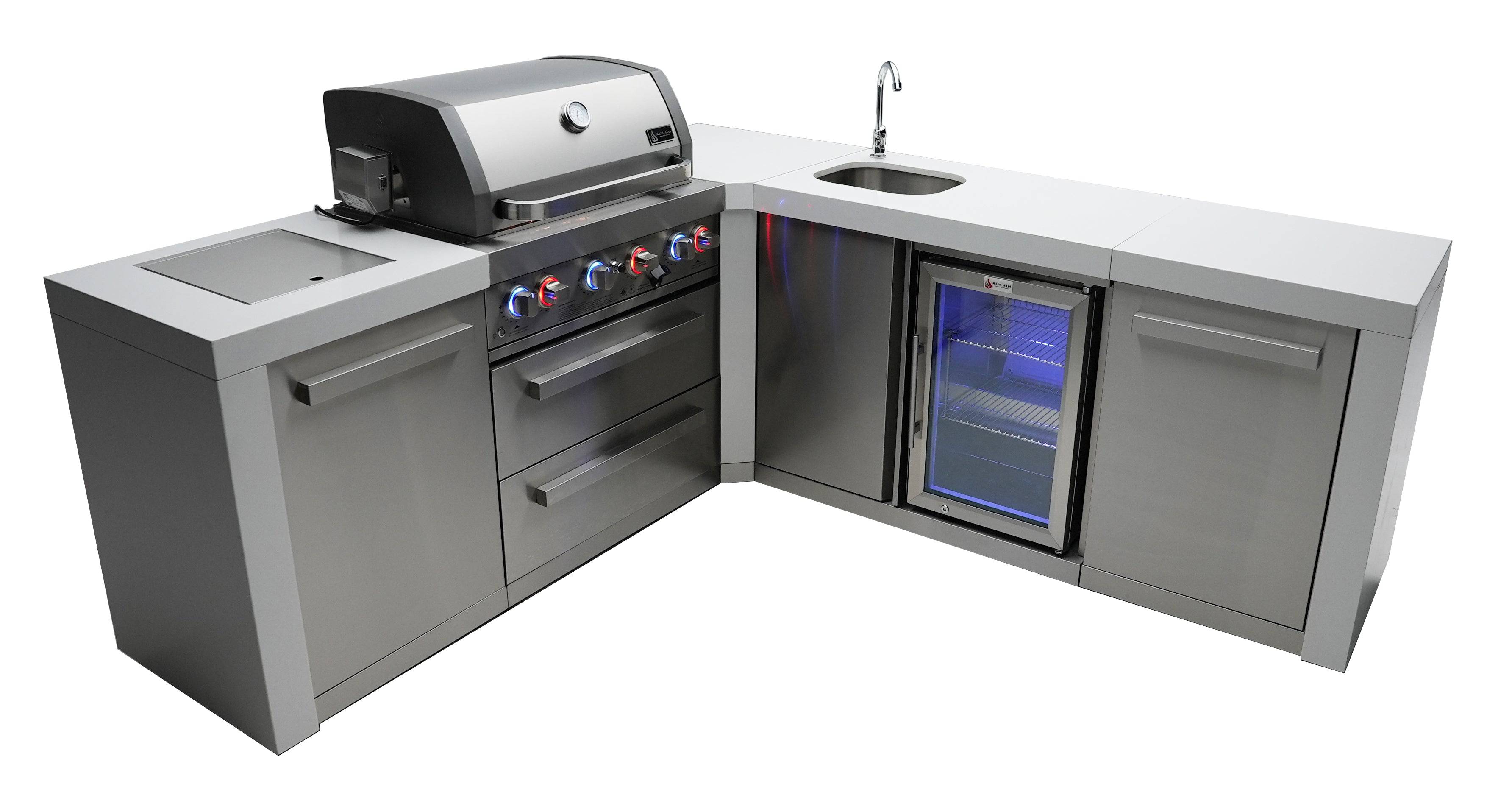 Mont Alpi 400 Deluxe Island with a 90 Degree Corner and Beverage Center - Wheatland Fireplace