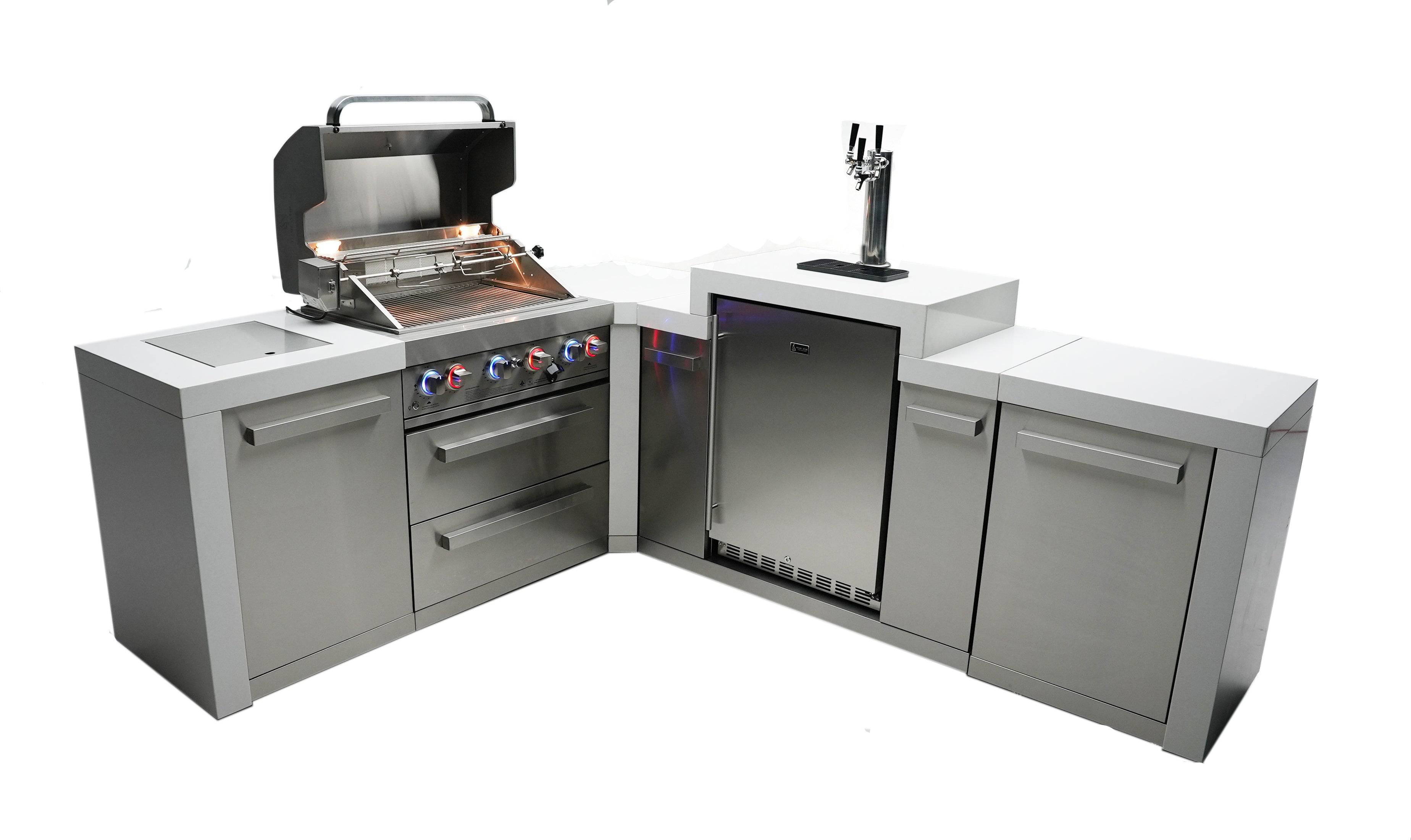 Mont Alpi 400 Deluxe Island with a 90 Degree Corner and Kegerator - Wheatland Fireplace