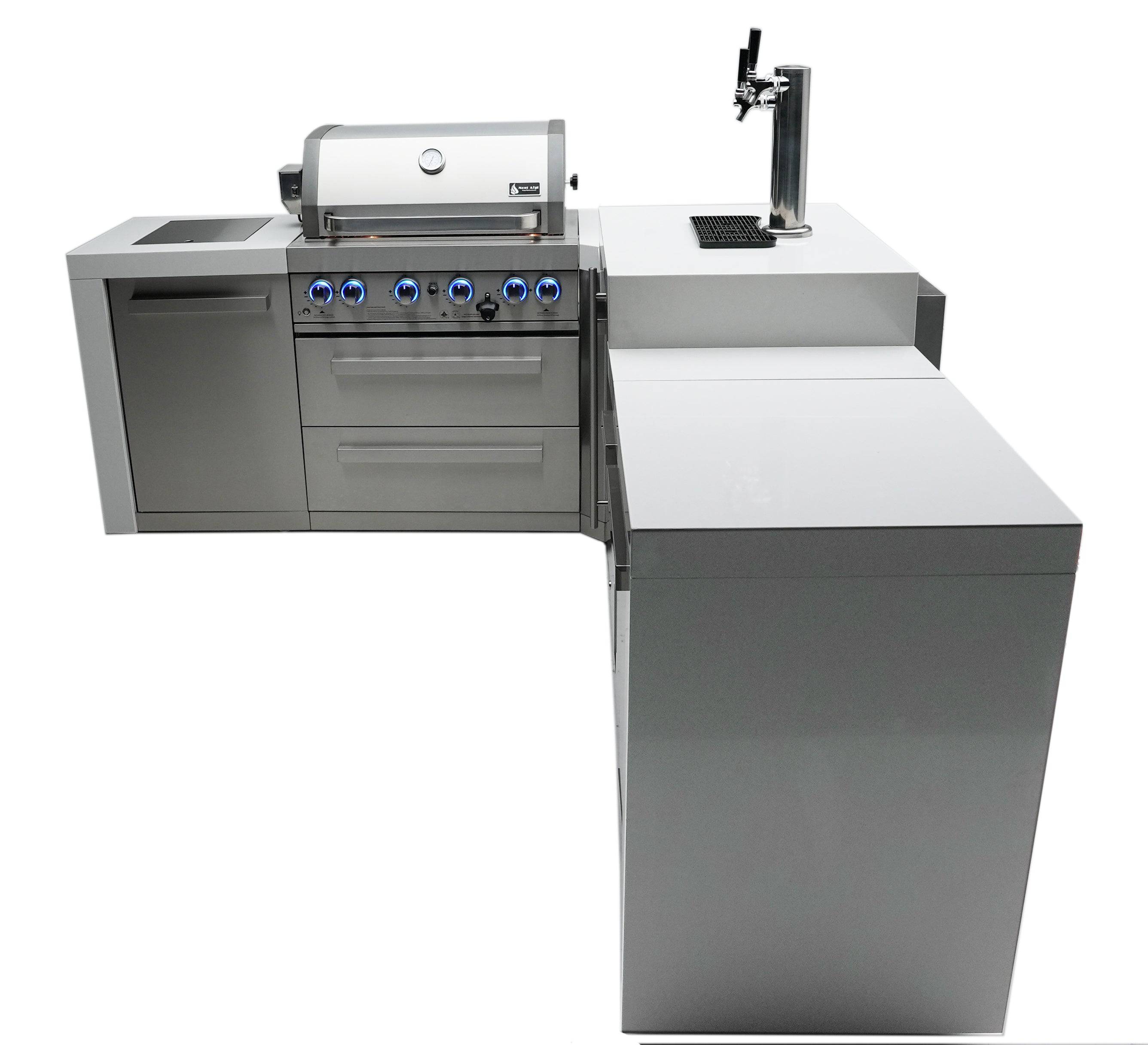 Mont Alpi 400 Deluxe Island with a 90 Degree Corner and Kegerator - Wheatland Fireplace