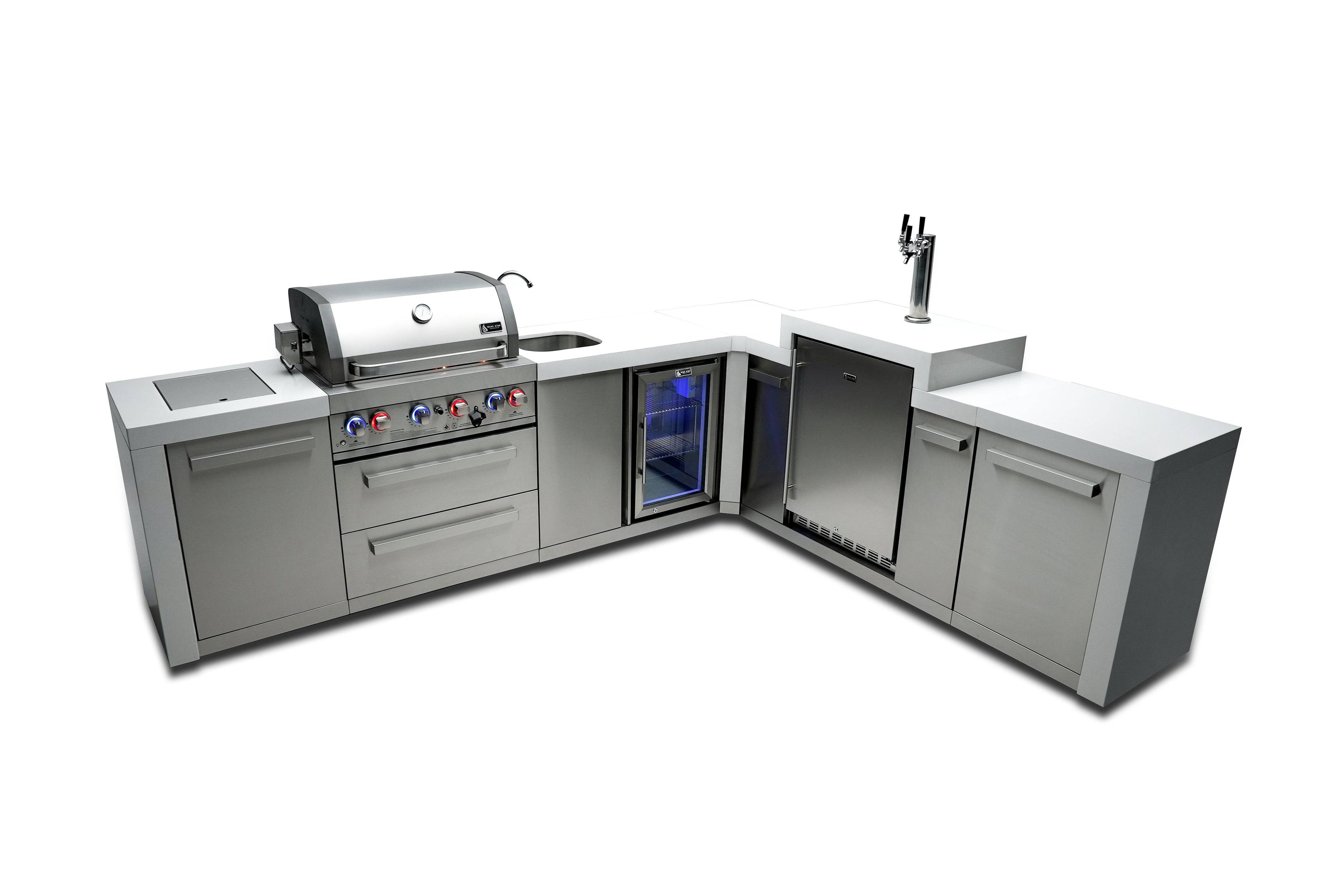 Mont Alpi 400 Deluxe Island with a 90 Degree Corner, Kegerator and Beverage Center - Wheatland Fireplace