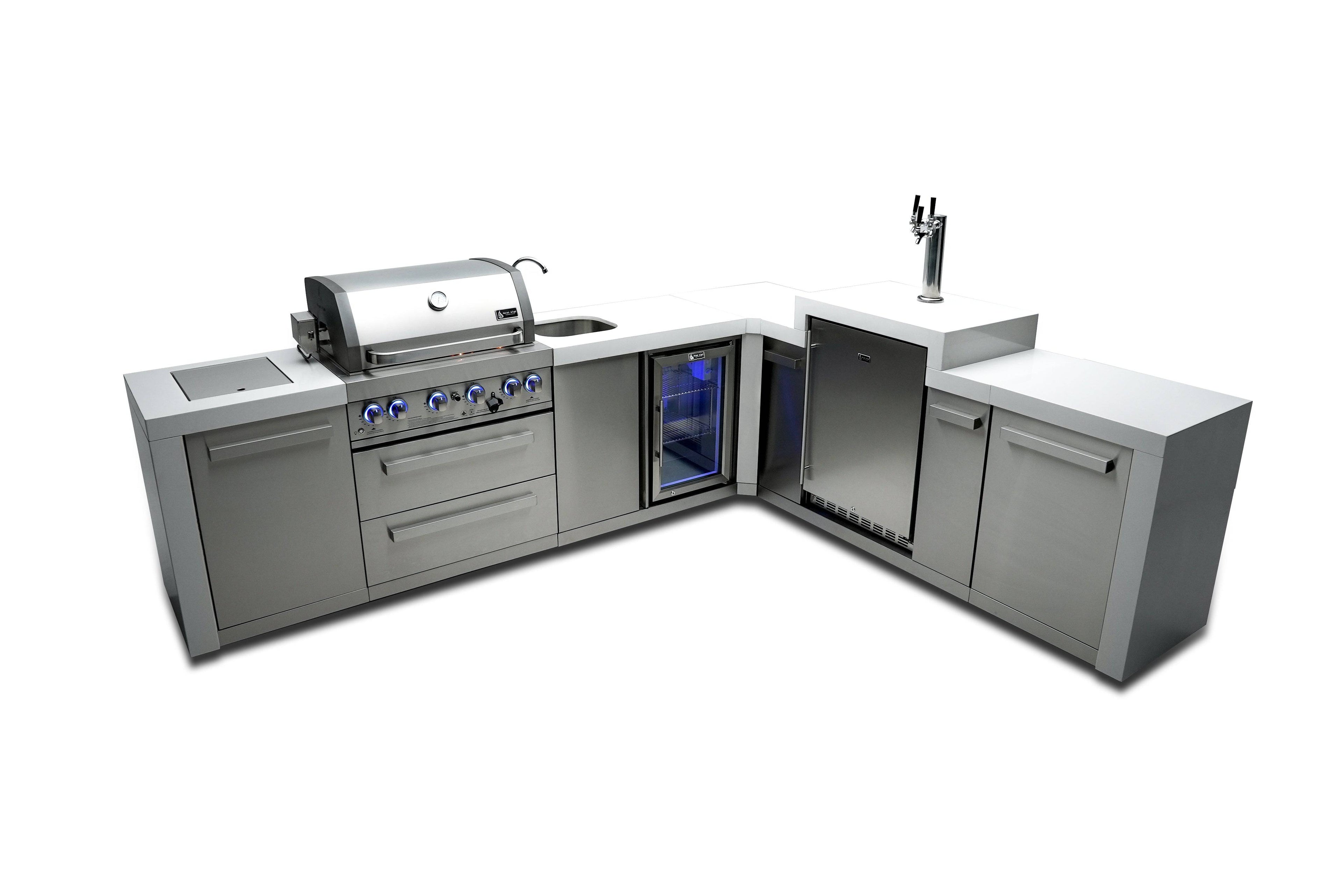 Mont Alpi 400 Deluxe Island with a 90 Degree Corner, Kegerator and Beverage Center - Wheatland Fireplace