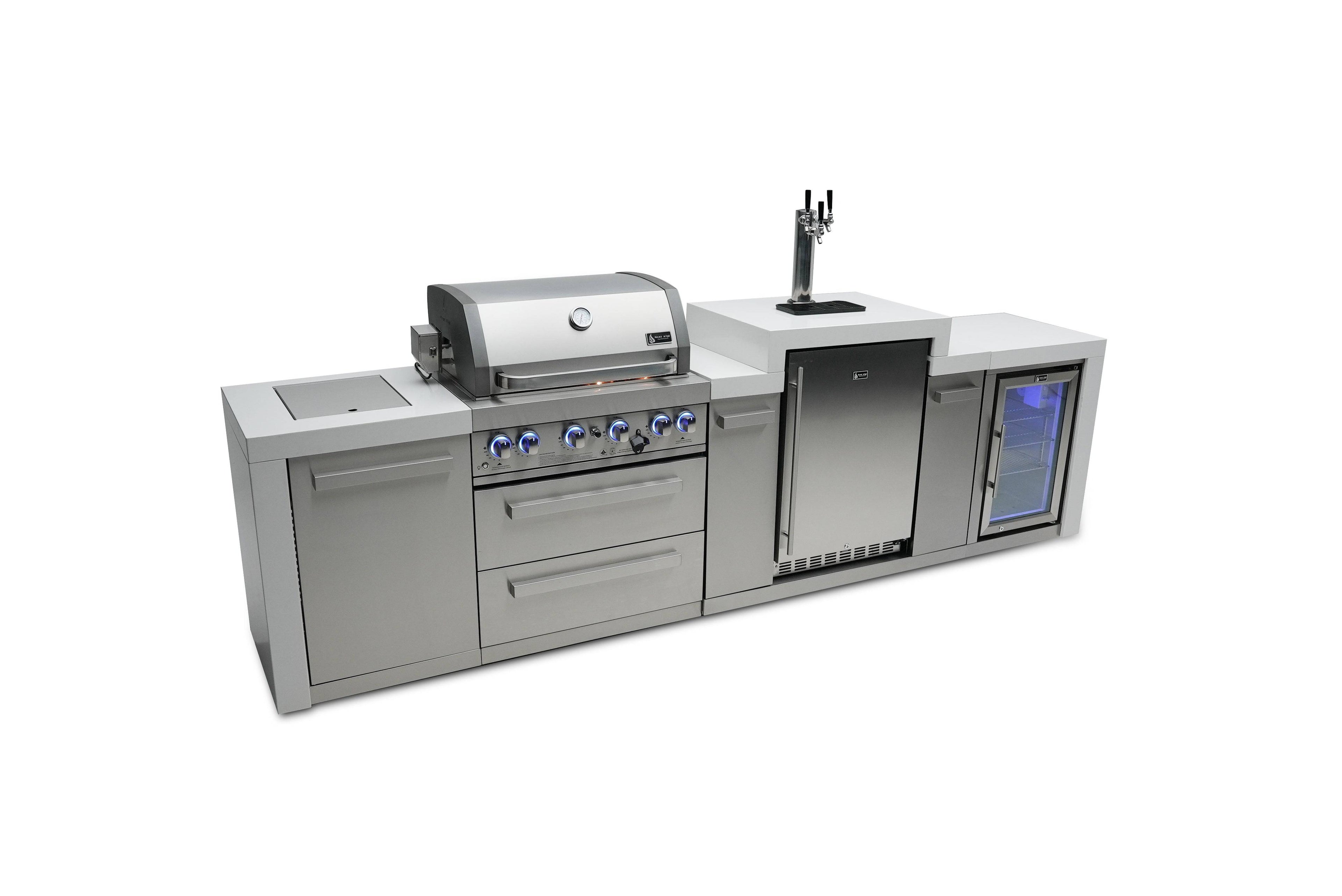 Mont Alpi 400 Deluxe Island with a Kegerator and  Fridge Cabinet - Wheatland Fireplace
