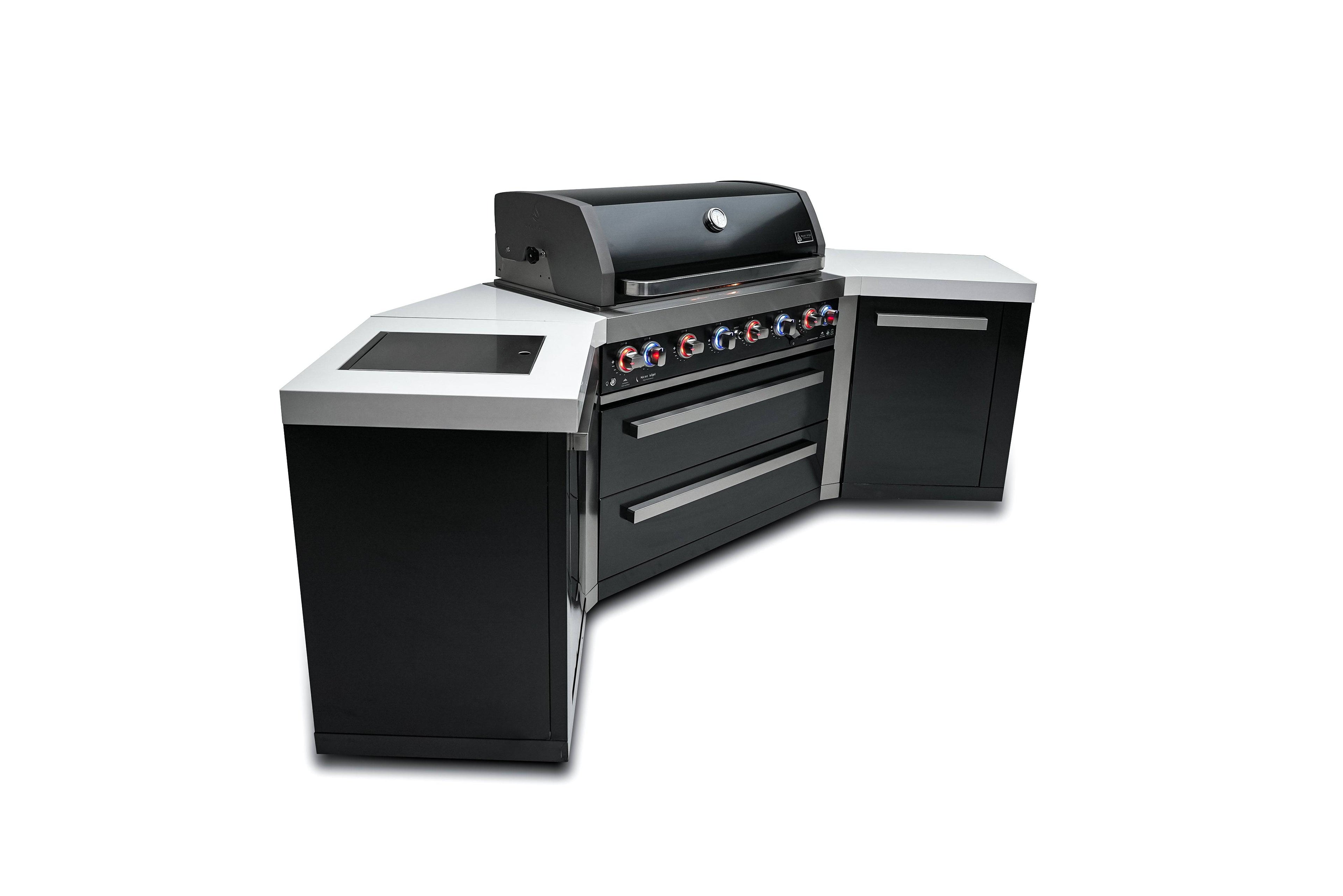 Mont Alpi 805 Black Stainless Steel Island with 45 Degree Corners - Wheatland Fireplace
