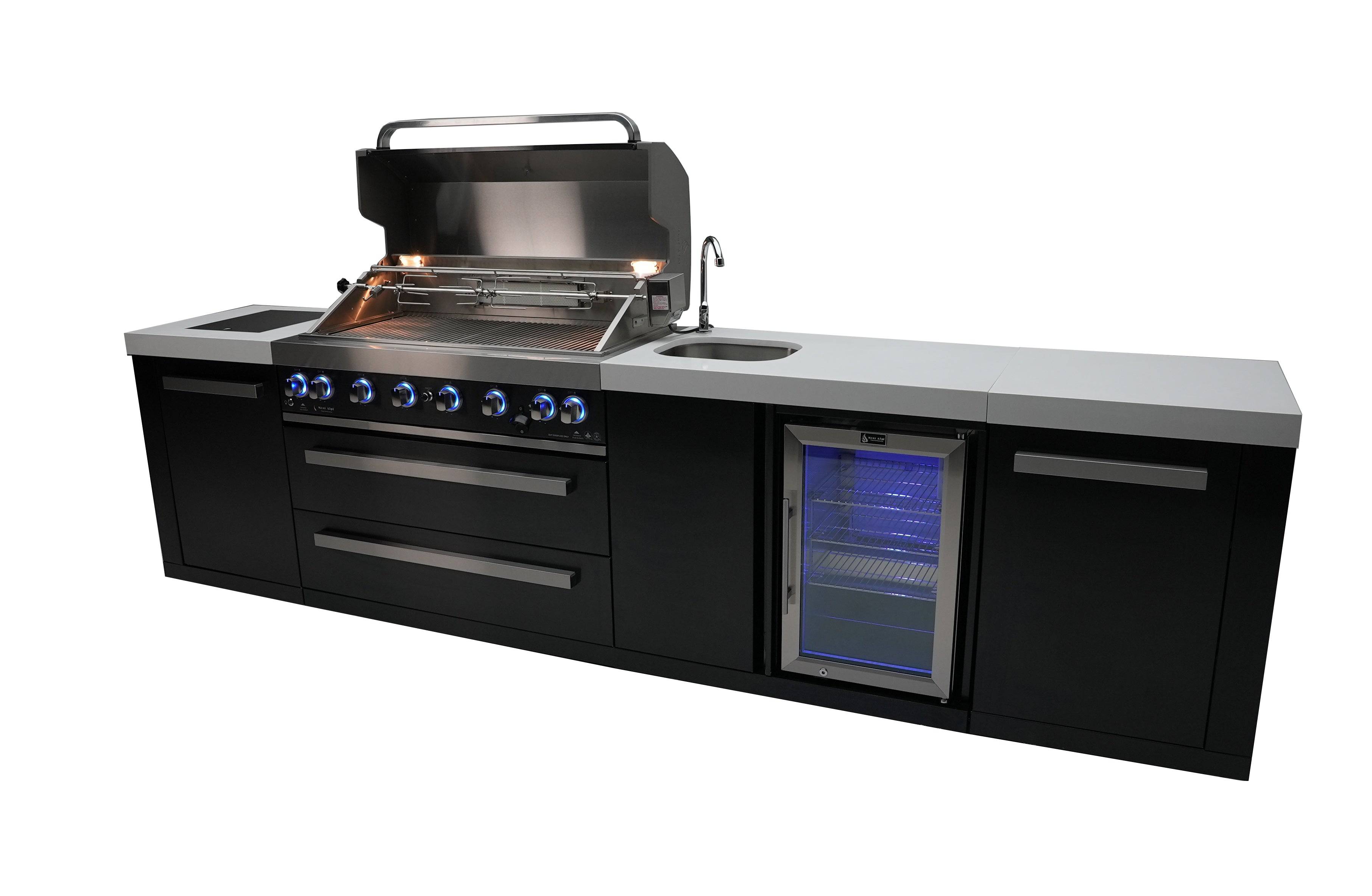 Mont Alpi 805 Black Stainless Steel Island with a Beverage center - Wheatland Fireplace