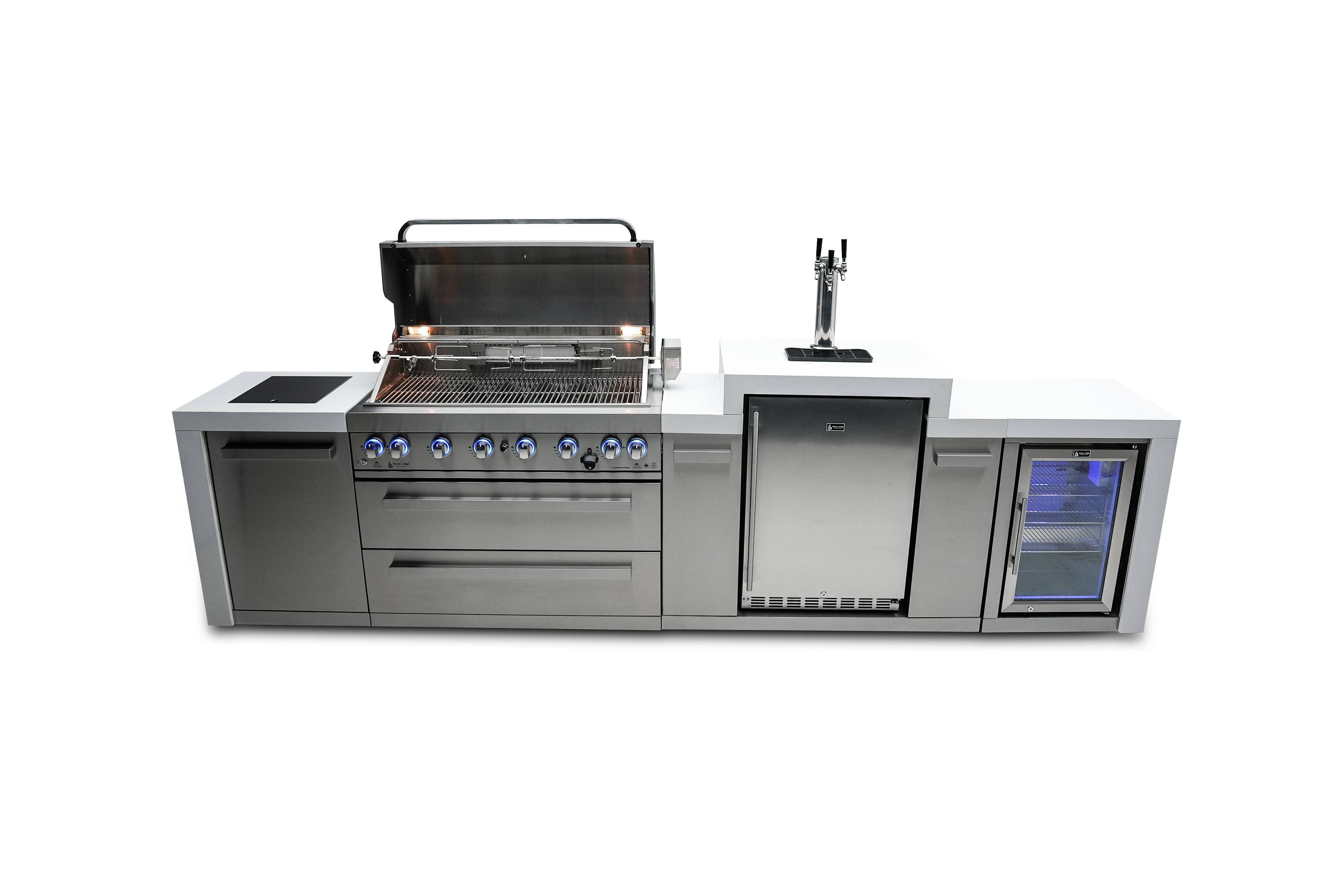 Mont Alpi 805 Deluxe Island with a Kegerator and  Fridge Cabinet - Wheatland Fireplace