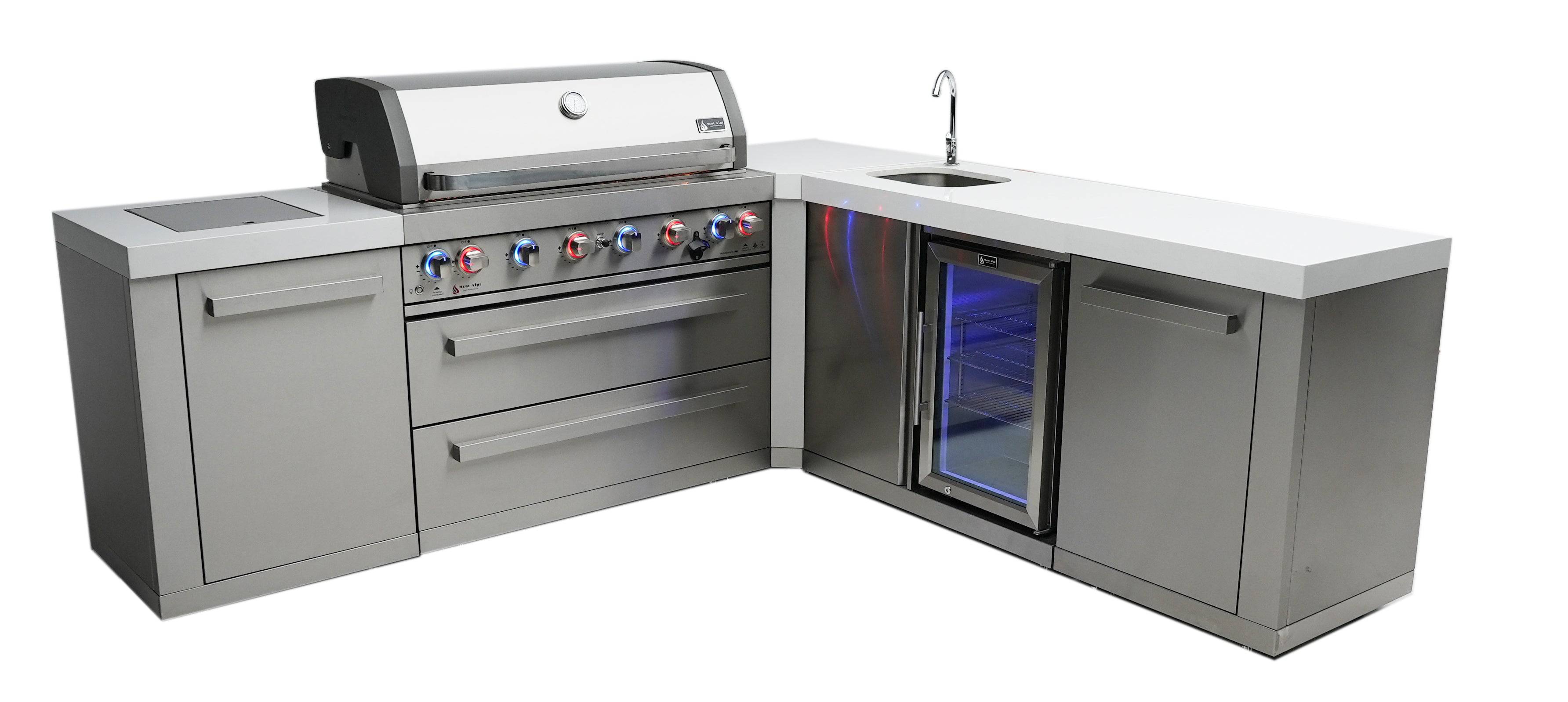 Mont Alpi 805 Island with a 90 Degree Corner and Beverage Center - Wheatland Fireplace