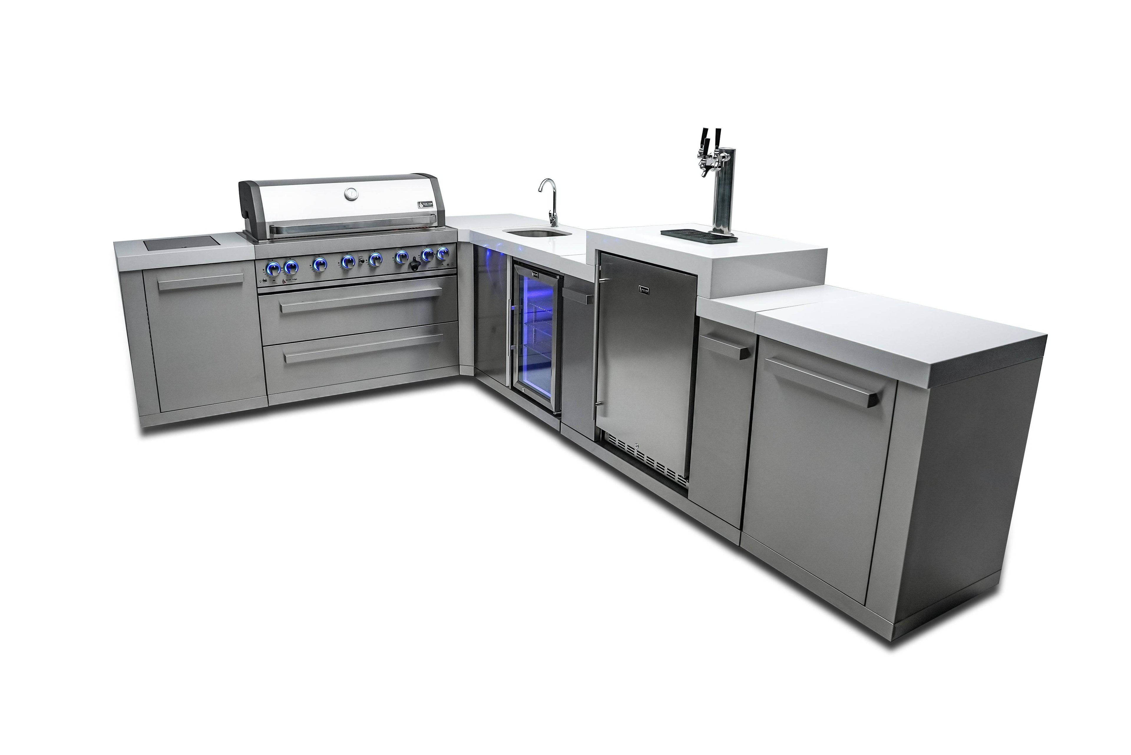 Mont Alpi 805 Island with a 90 Degree Corner, Kegerator and Beverage Center - Wheatland Fireplace