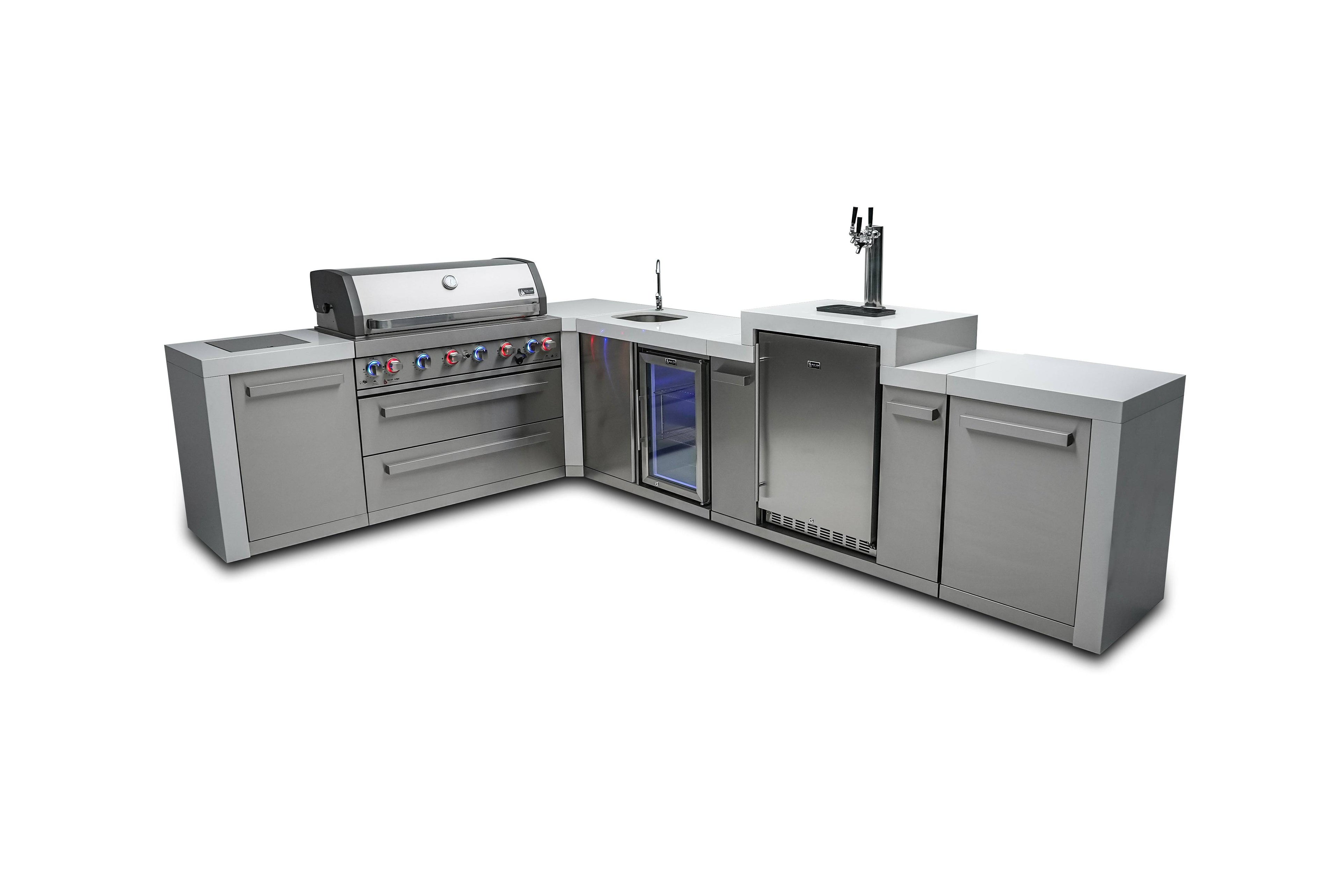 Mont Alpi 805 Deluxe Island with a 90 Degree Corner, Kegerator and Beverage Center - Wheatland Fireplace