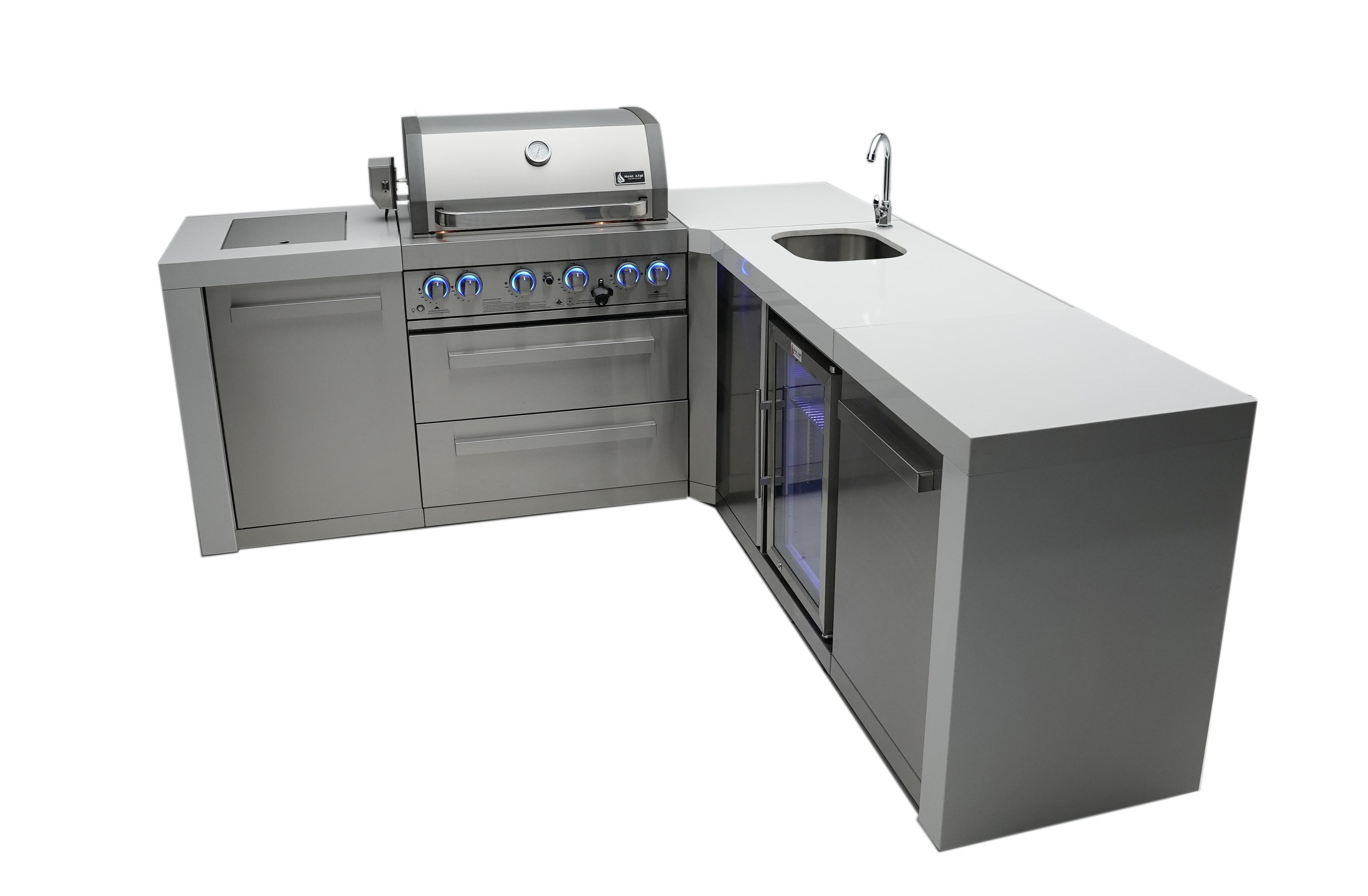 Mont Alpi 400 Deluxe Island with a 90 Degree Corner and Beverage Center - Wheatland Fireplace