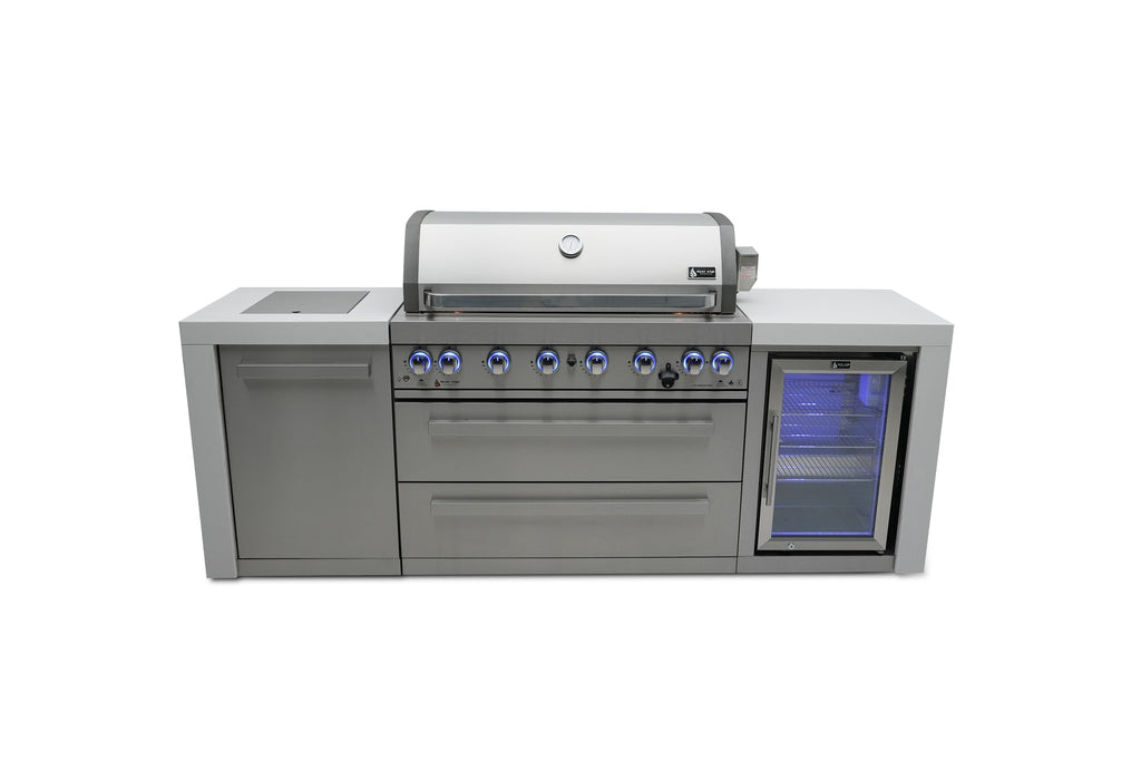 Mont Alpi 805 Deluxe Island with a Fridge Cabinet - Wheatland Fireplace