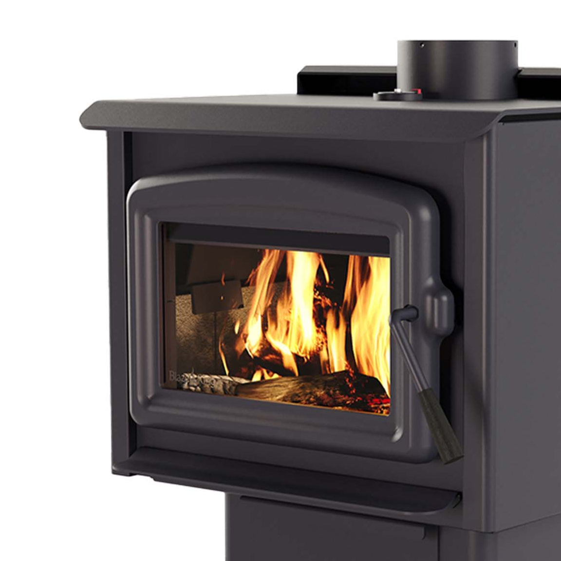 Sirocco 20 cast iron black door with black handles - Wheatland Fireplace