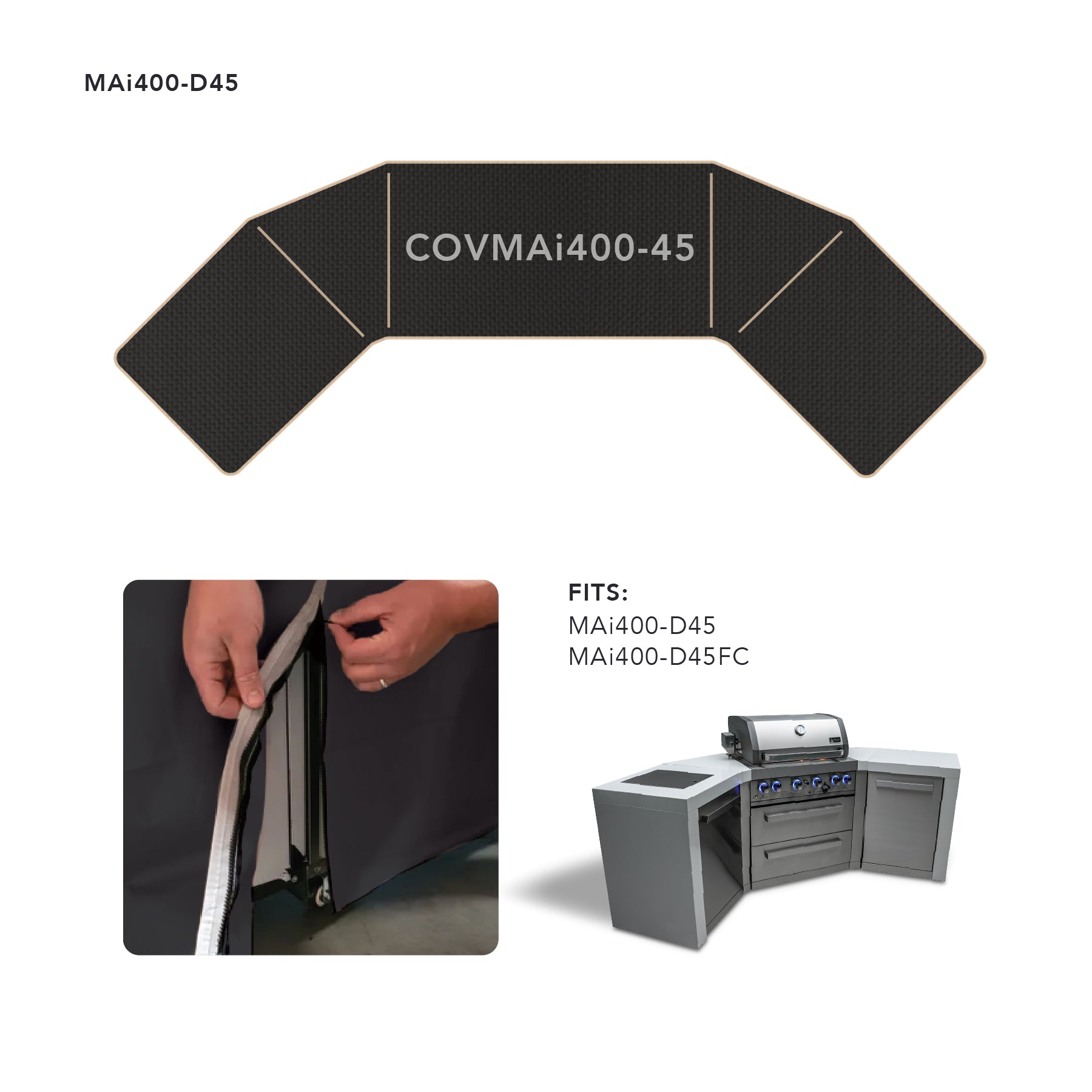 Cover for 400  Island with 45 Degree Corners - Wheatland Fireplace