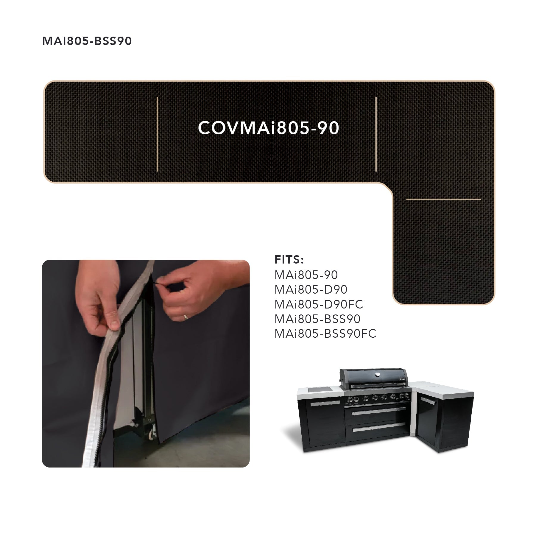 Cover for 805  Island with a 90 Degree Corner - Wheatland Fireplace