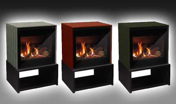 Cube Gas Stove IPI w/ Log Set, Fluted Liner & Remote