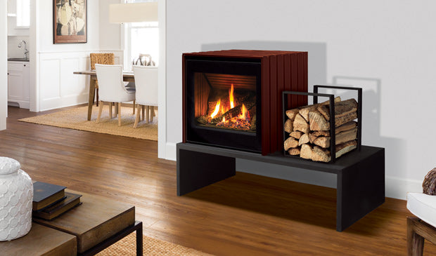 Cube Gas Stove IPI w/ Log Set, Fluted Liner & Remote