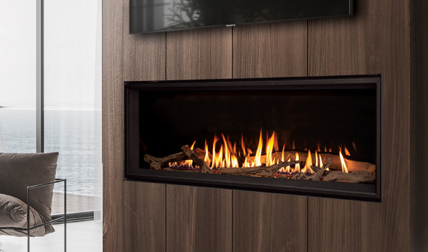 C60 Tall Linear Gas Fireplace IPI w/Vermiculite, Steel Liner & Remote - Wheatland Fireplace