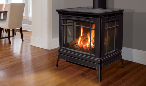 Enviro Berkeley Cast Iron Gas Stove — Antique Chestnut - Wheatland Fireplace