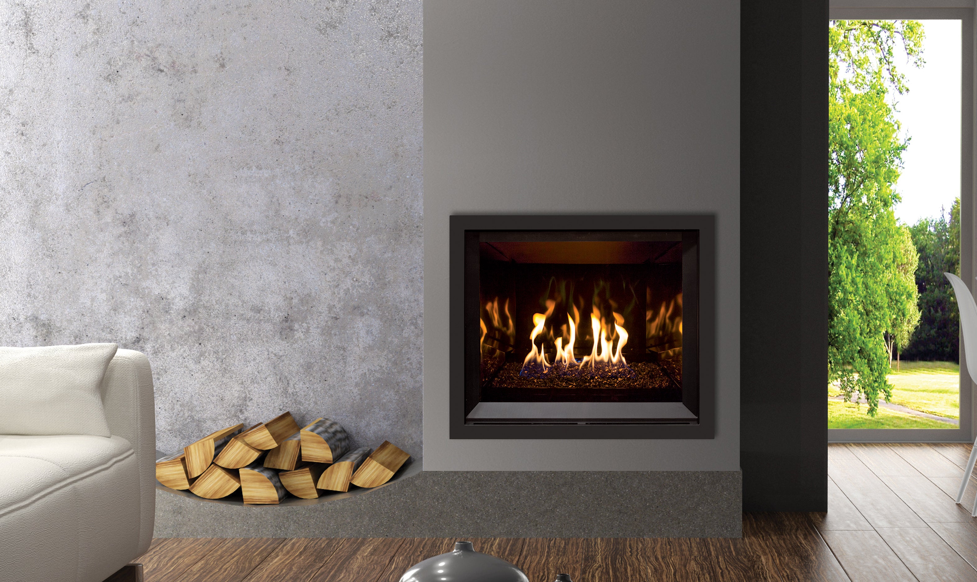 Enviro Q2 Gas Fireplace — Glass Burner - Wheatland Fireplace