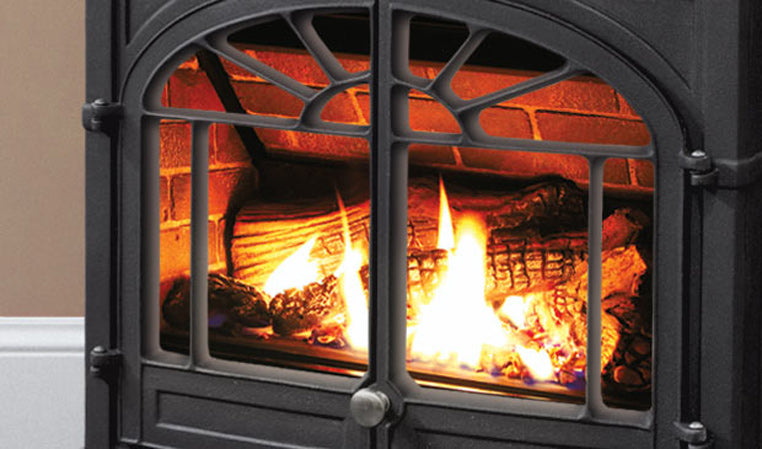 Enviro Westport Cast Iron Gas Stove — Millivolt, Antique Chestnut - Wheatland Fireplace