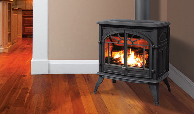 Enviro Westport Cast Iron Gas Stove — Millivolt, Painted Black - Wheatland Fireplace