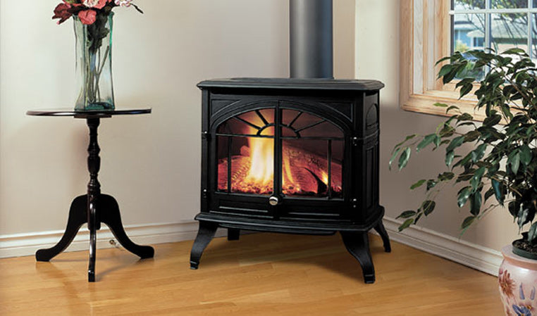 Enviro Westport Cast Iron Gas Stove — Millivolt, Painted Black - Wheatland Fireplace