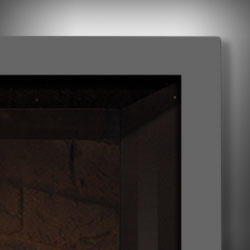 G50 Slim Face w/Screen - Powder Coated Silver - 50 1/2” W x 39” H - Wheatland Fireplace