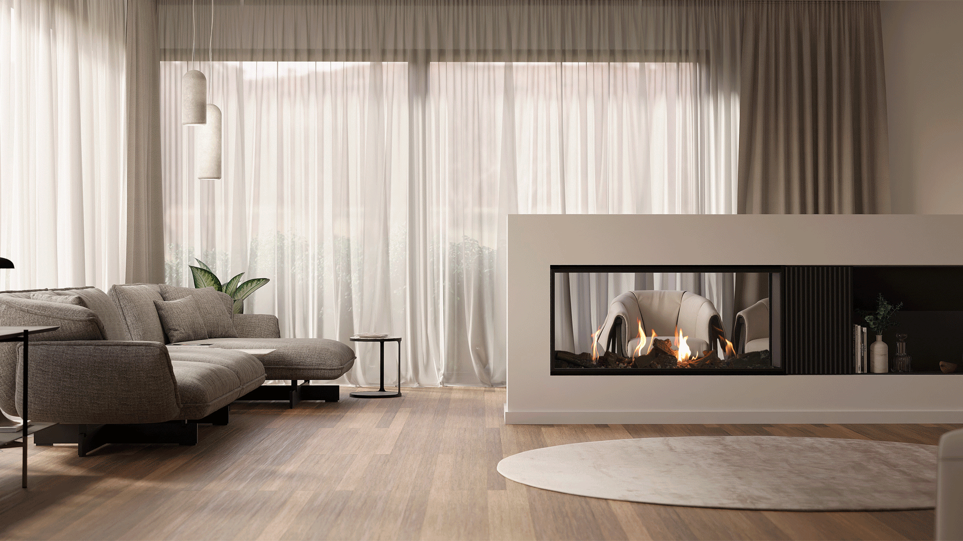 NB55 See Through Mesh Barrier 55" Fireplace - Wheatland Fireplace