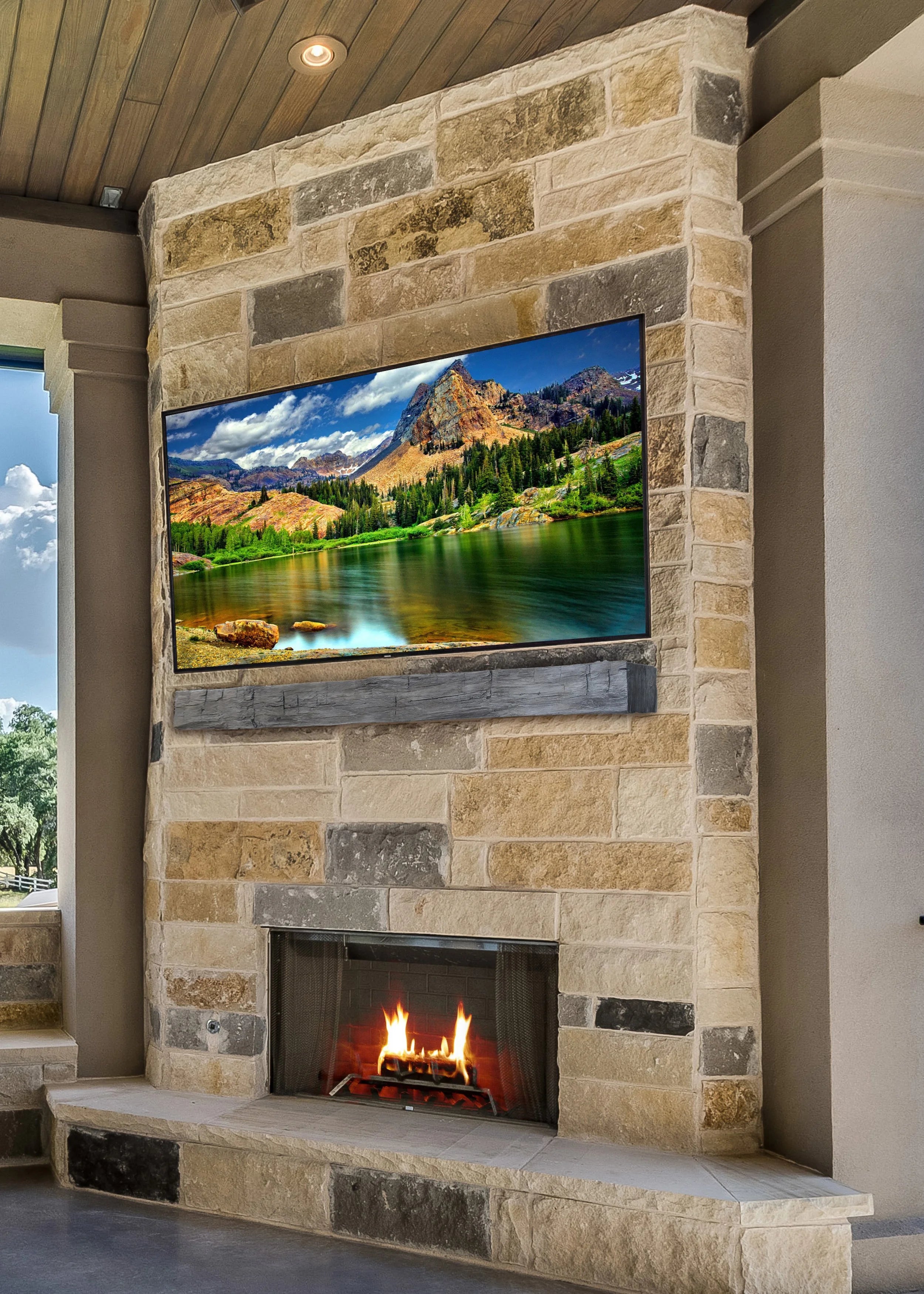 Hayloft Beam Non-Combustible Mantel - Wheatland Fireplace