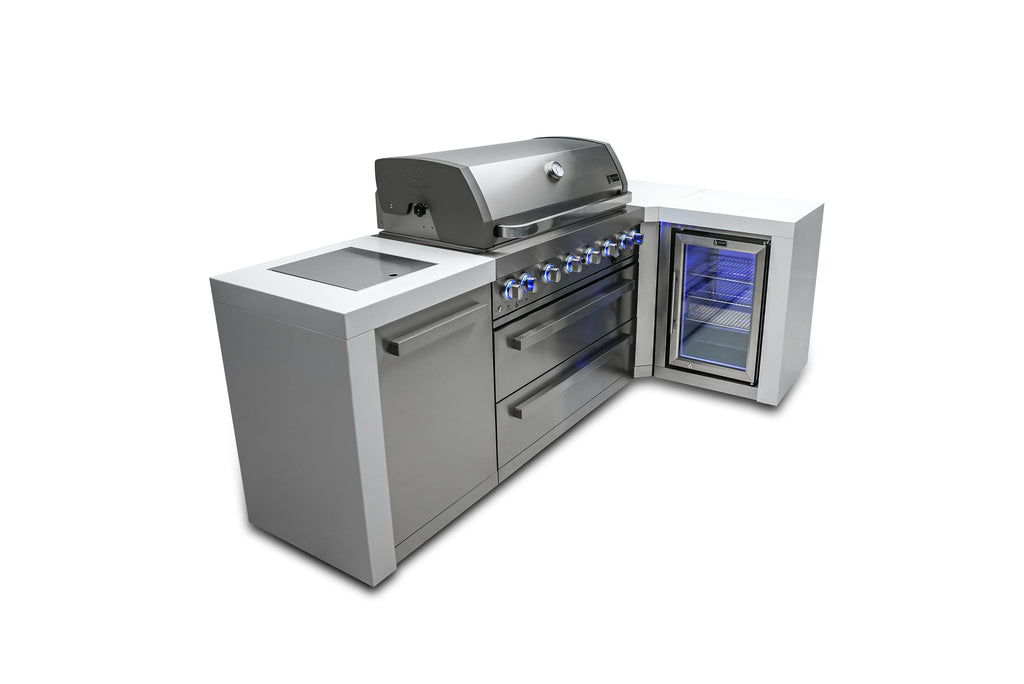 Mont Alpi 805 Deluxe Island with a 90 Degree Corner and a Fridge Cabinet - Wheatland Fireplace