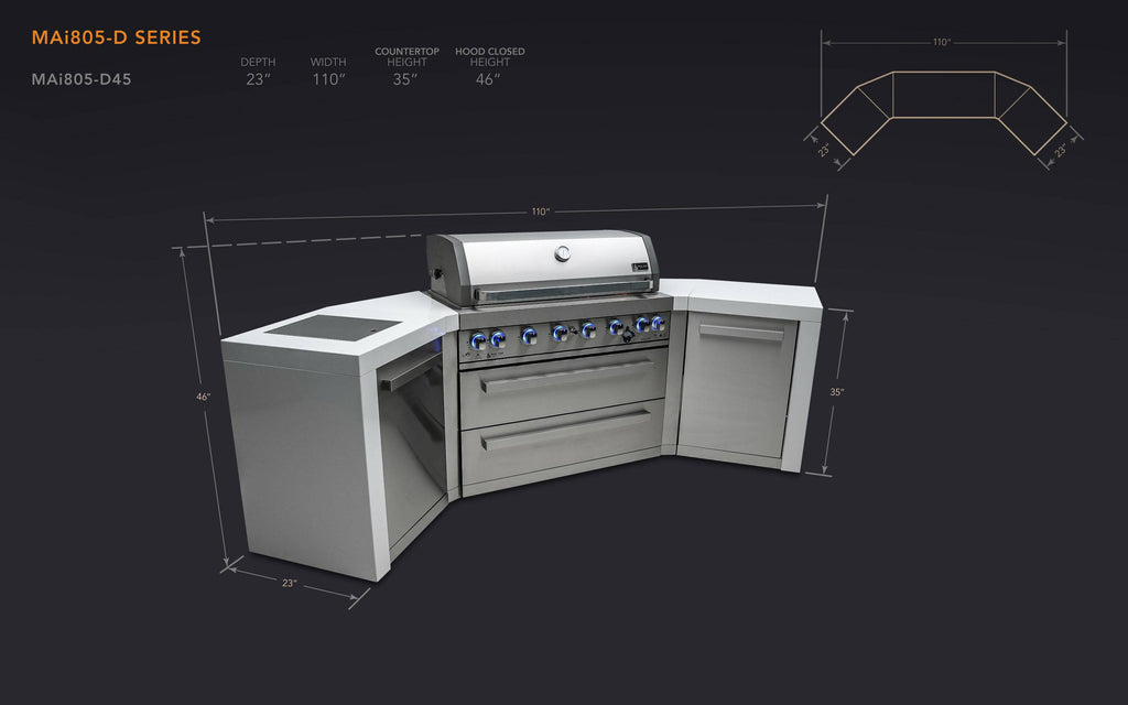 Mont Alpi 805 Deluxe Island with 45 Degree Corners - Wheatland Fireplace