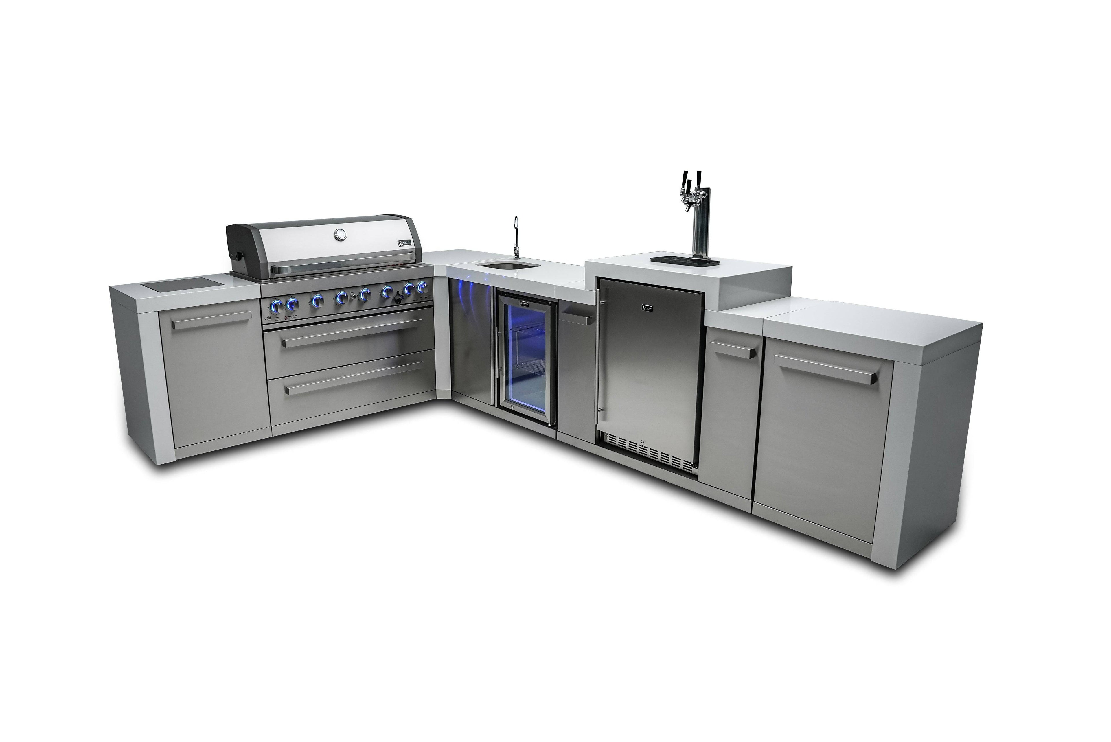 Mont Alpi 805 Deluxe Island with a 90 Degree Corner, Kegerator and Beverage Center - Wheatland Fireplace