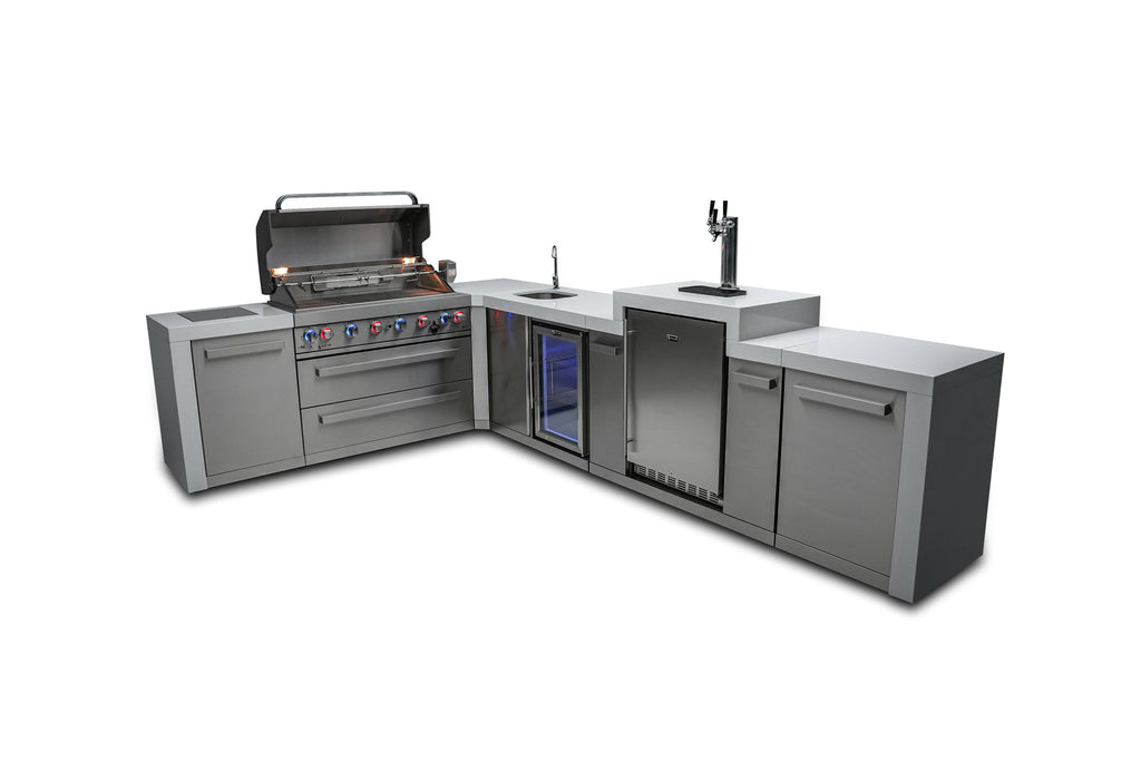 Mont Alpi 805 Deluxe Island with a 90 Degree Corner, Kegerator and Beverage Center - Wheatland Fireplace