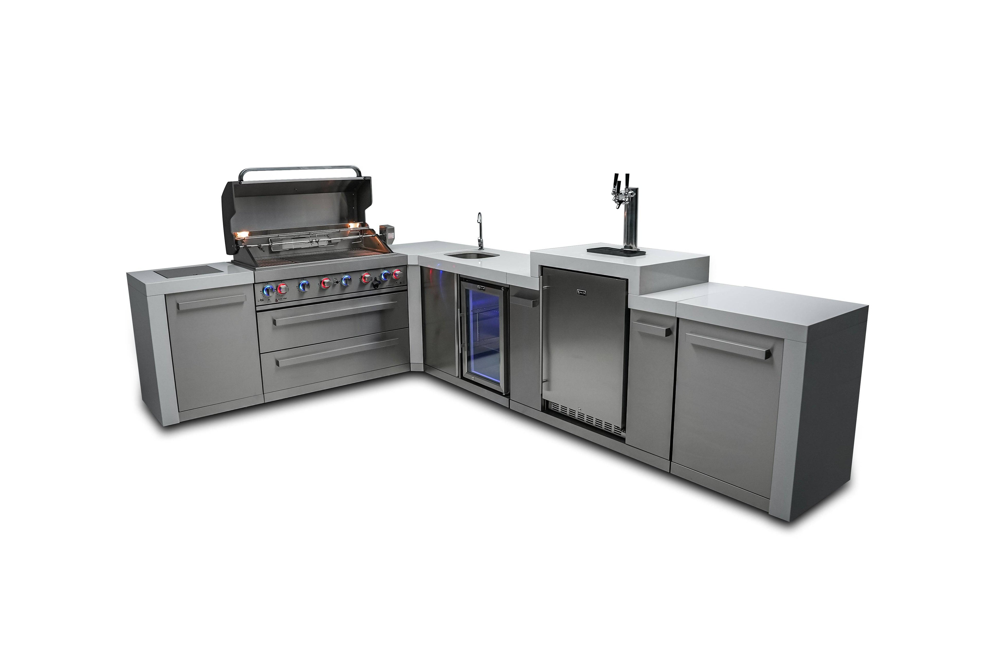 Mont Alpi 805 Deluxe Island with a 90 Degree Corner, Kegerator and Beverage Center - Wheatland Fireplace