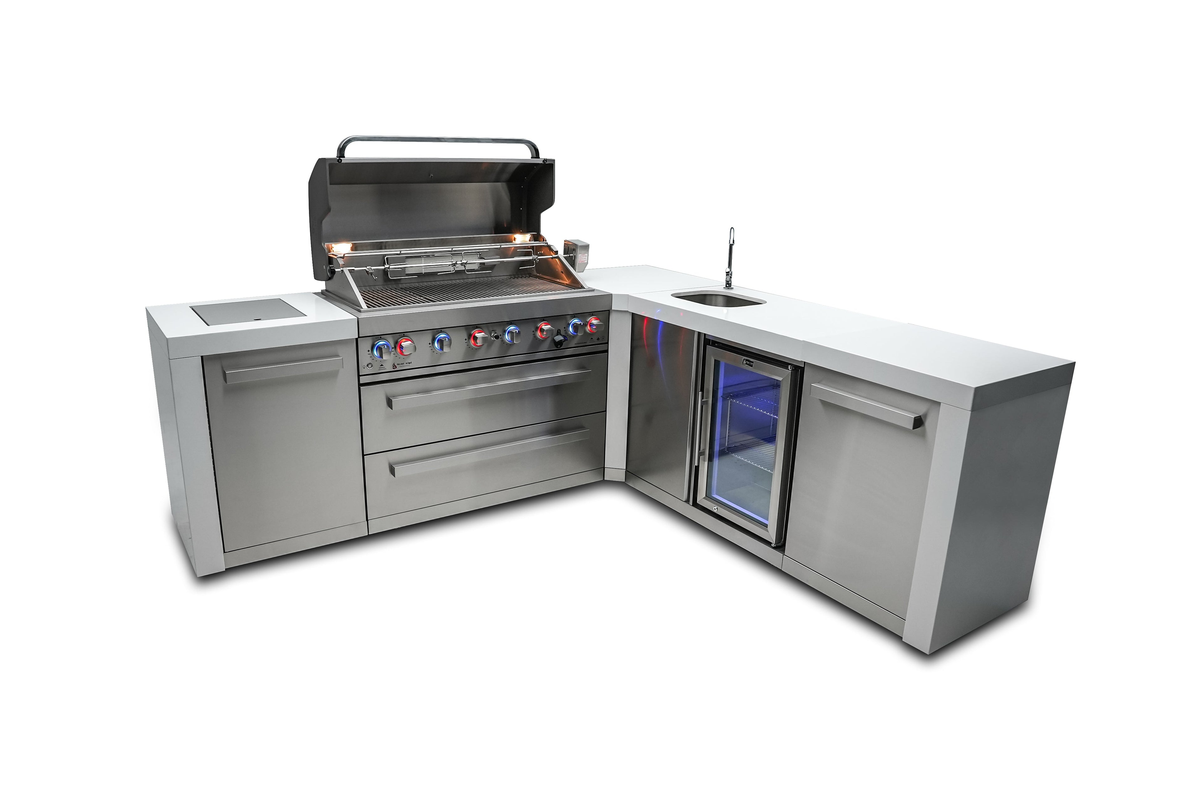 Mont Alpi 805 Deluxe Island with a 90 Degree Corner and Beverage Center - Wheatland Fireplace