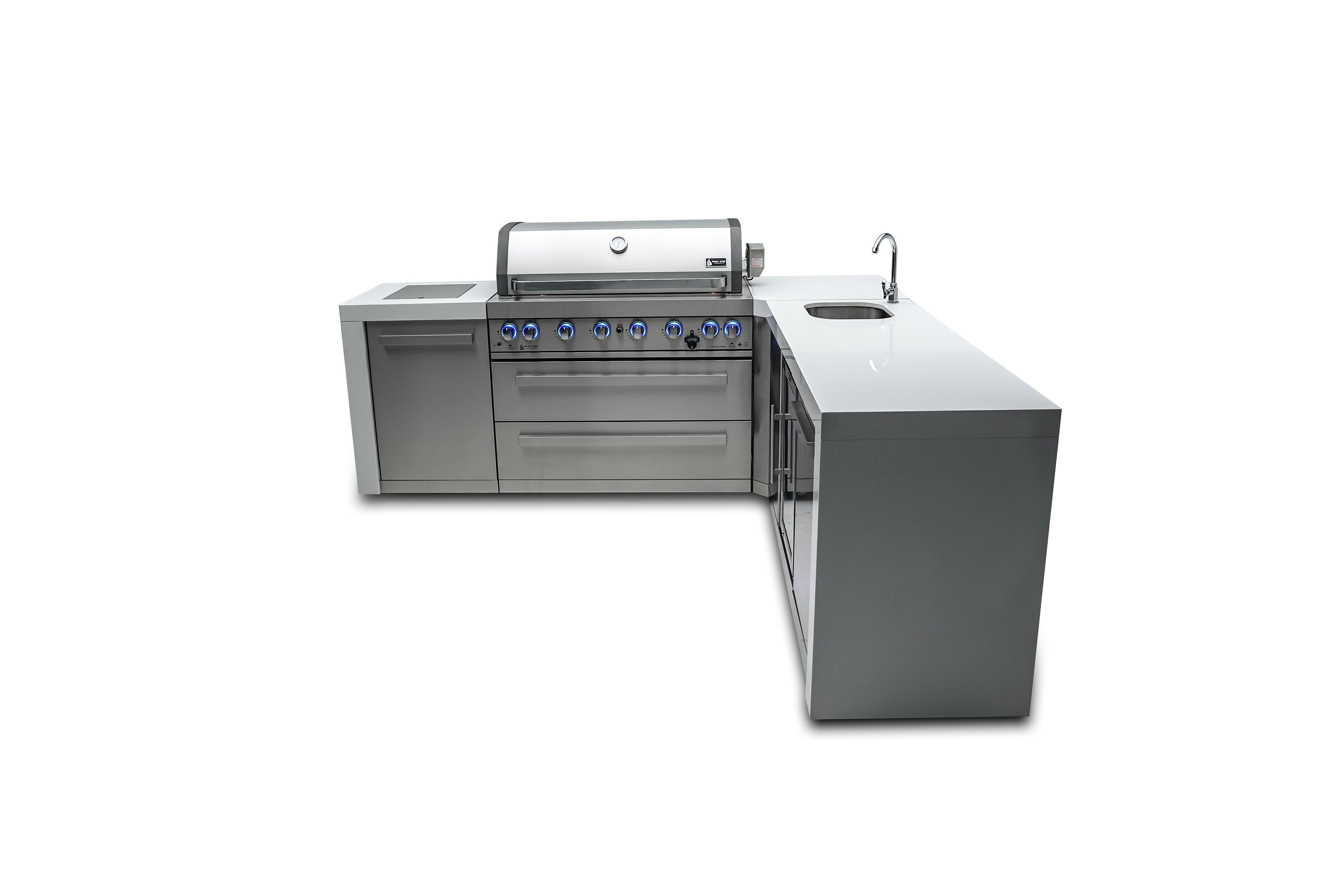 Mont Alpi 805 Deluxe Island with a 90 Degree Corner and Beverage Center - Wheatland Fireplace