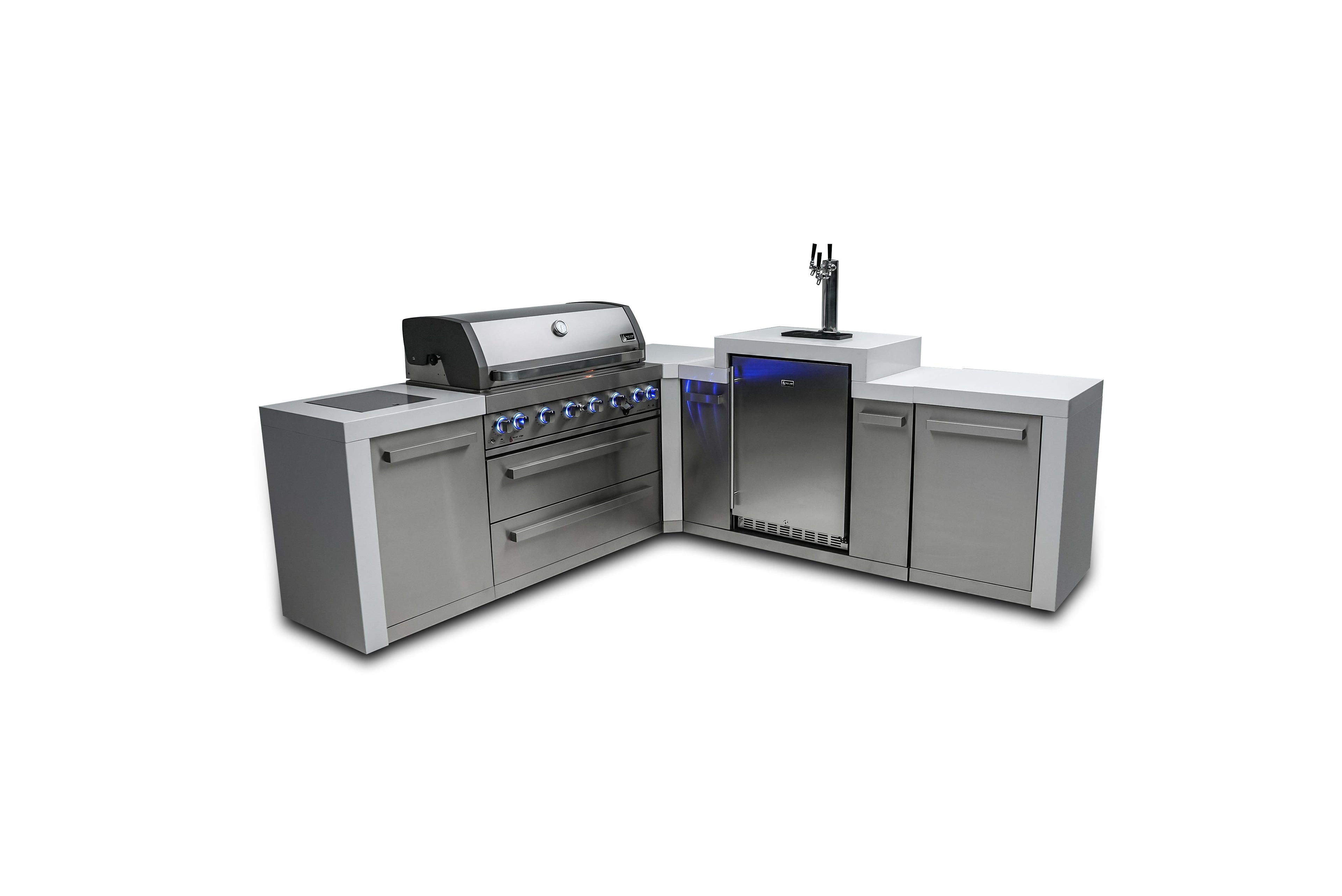 Mont Alpi 805 Deluxe Island with a 90 Degree Corner and Kegerator - Wheatland Fireplace