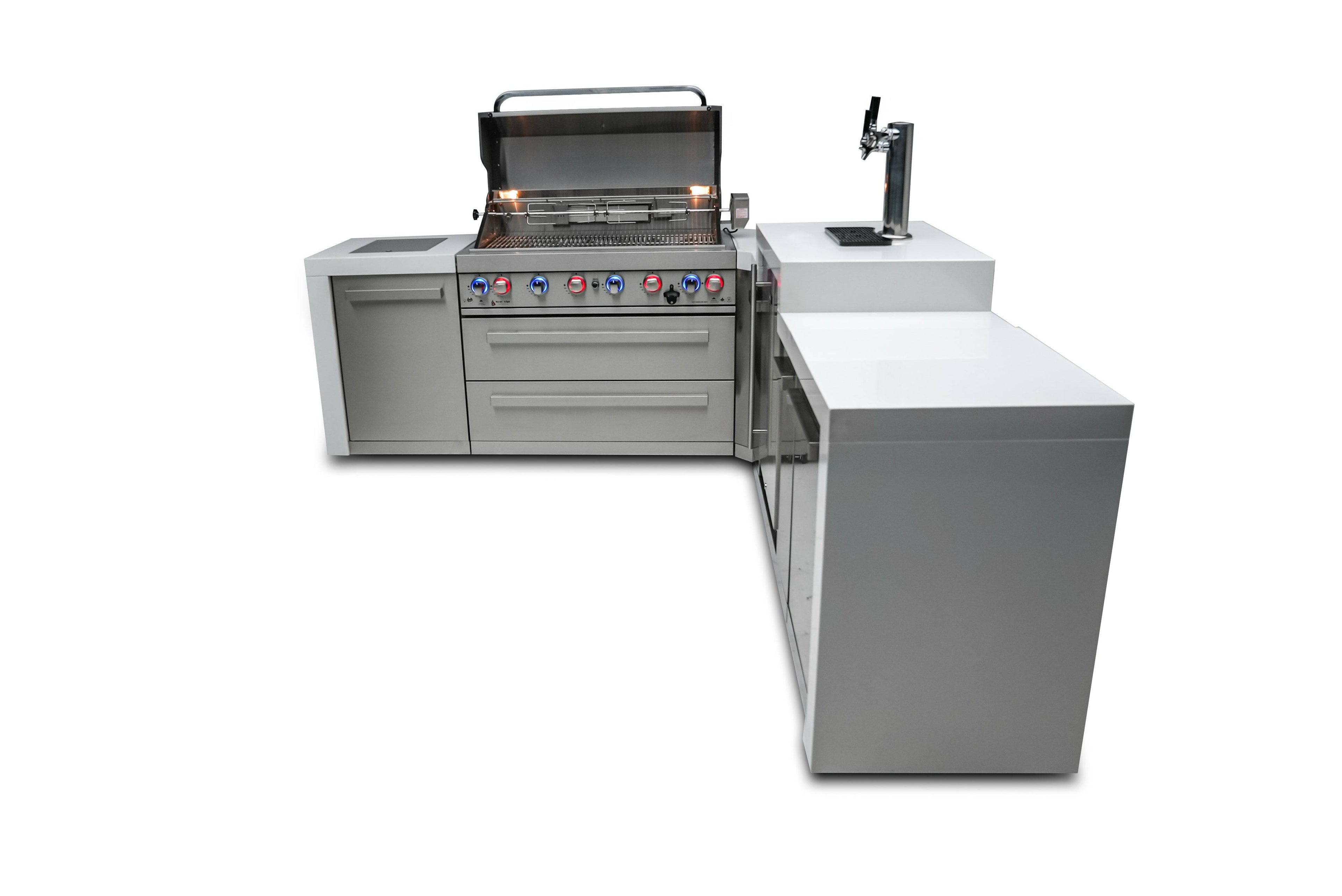 Mont Alpi 805 Deluxe Island with a 90 Degree Corner and Kegerator - Wheatland Fireplace