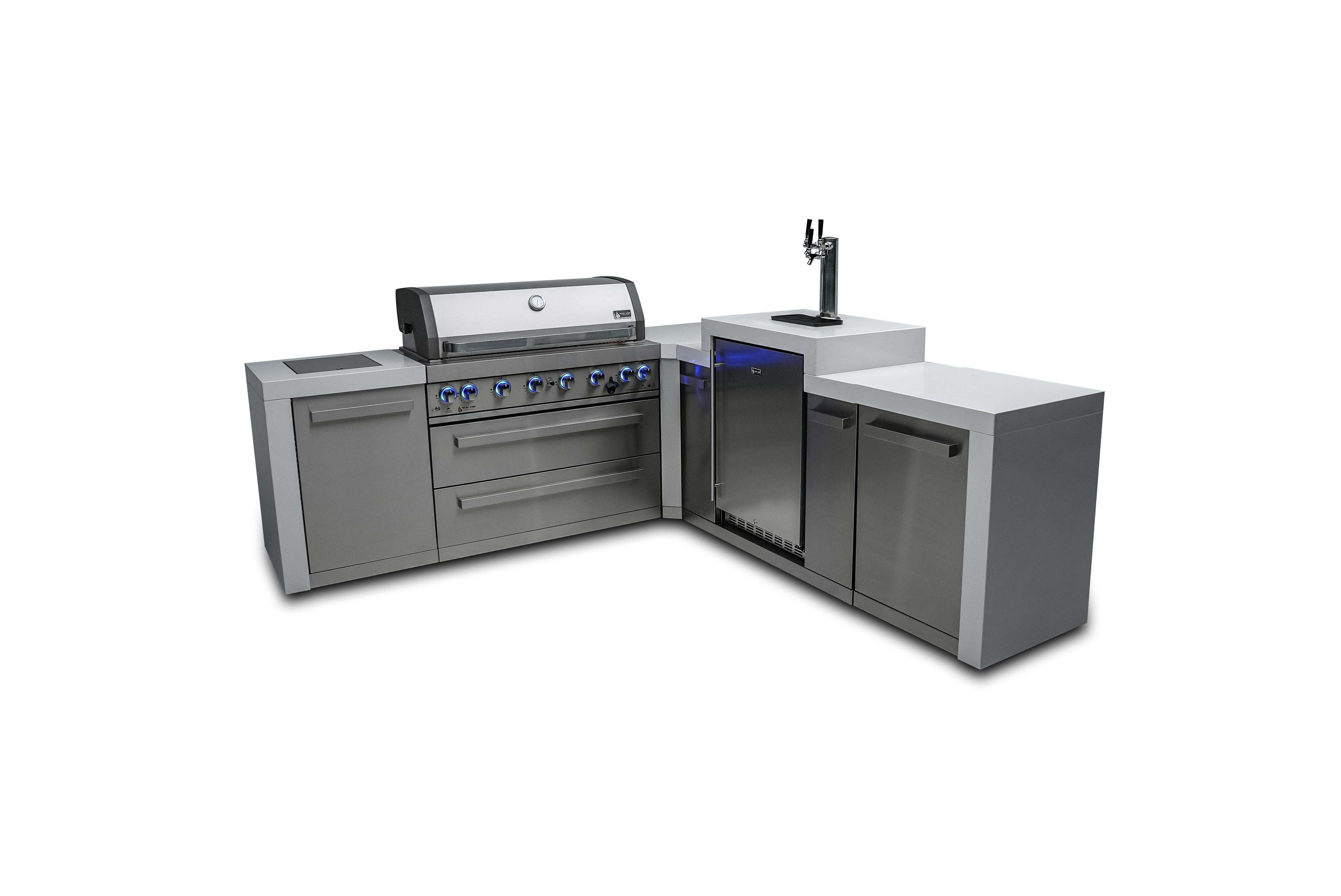 Mont Alpi 805 Deluxe Island with a 90 Degree Corner and Kegerator - Wheatland Fireplace