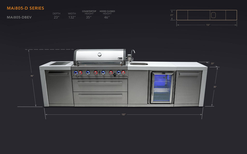 Mont Alpi 805 Deluxe Island with a Beverage center - Wheatland Fireplace