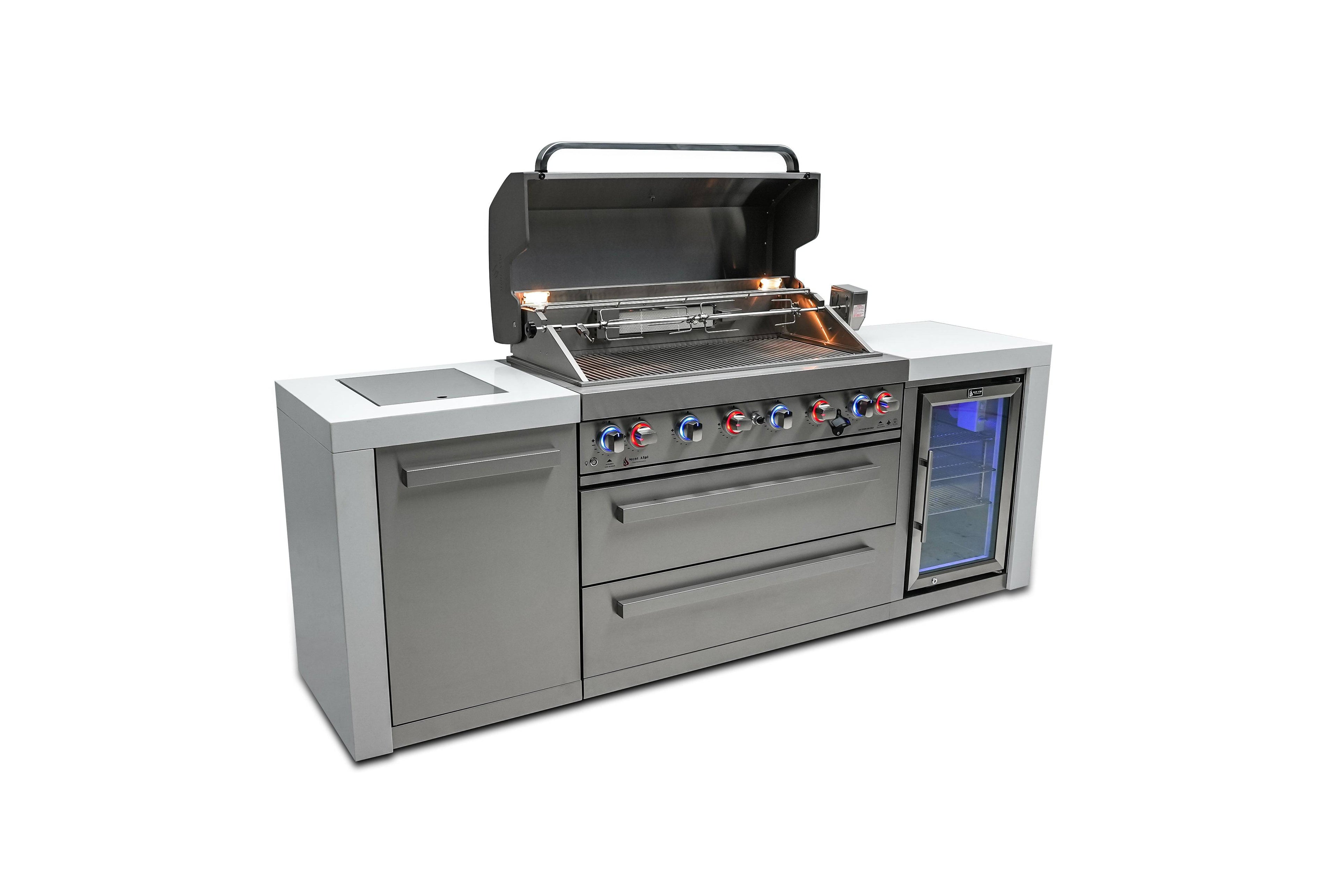 Mont Alpi 805 Deluxe Island with a Fridge Cabinet - Wheatland Fireplace