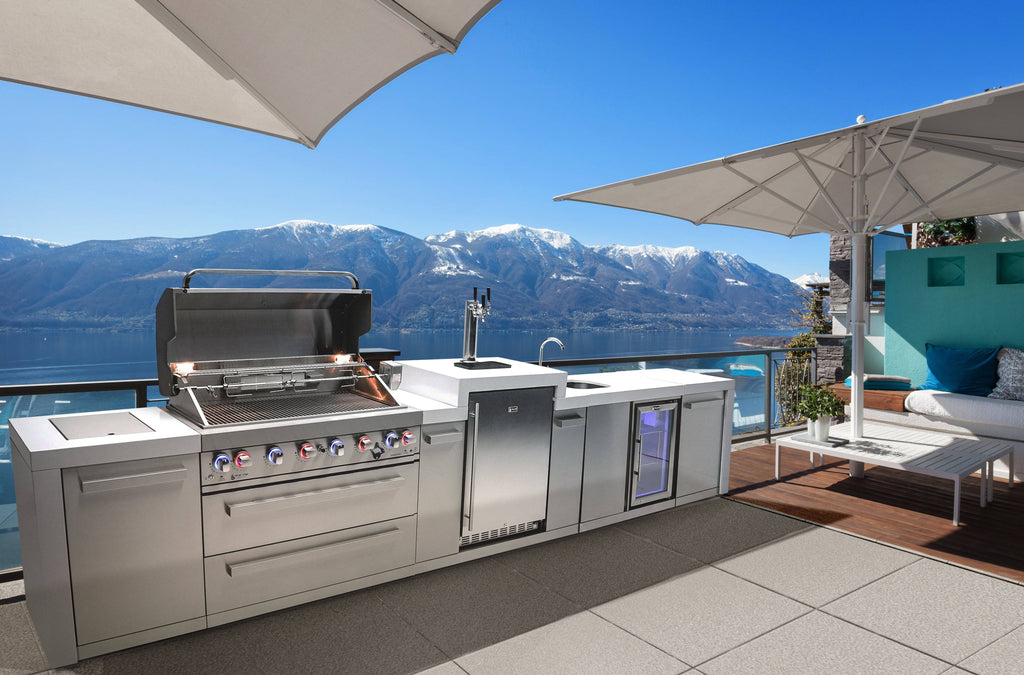 Mont Alpi 805 Deluxe Island with a Kegerator and a Beverage Center - Wheatland Fireplace