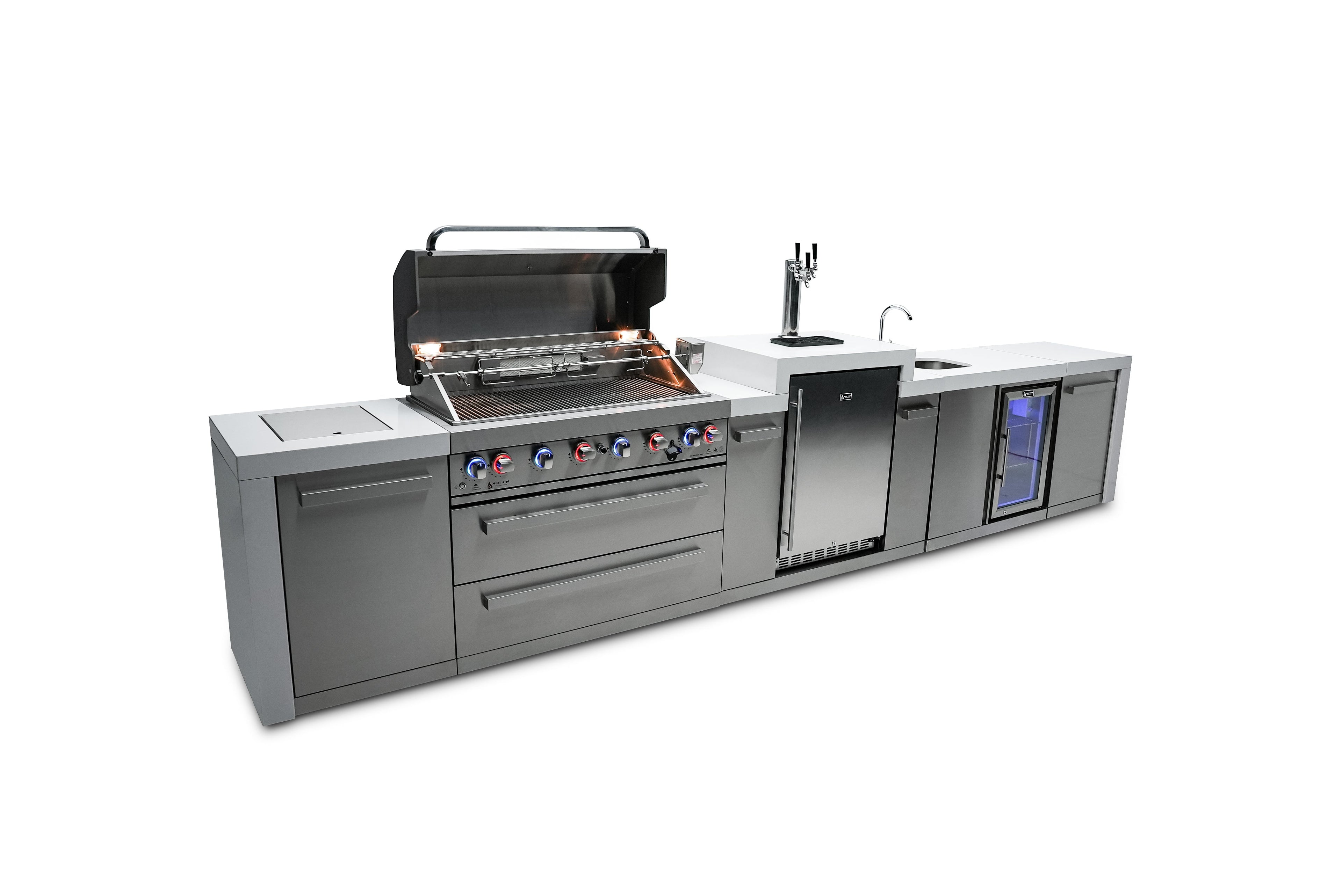 Mont Alpi 805 Deluxe Island with a Kegerator and a Beverage Center - Wheatland Fireplace