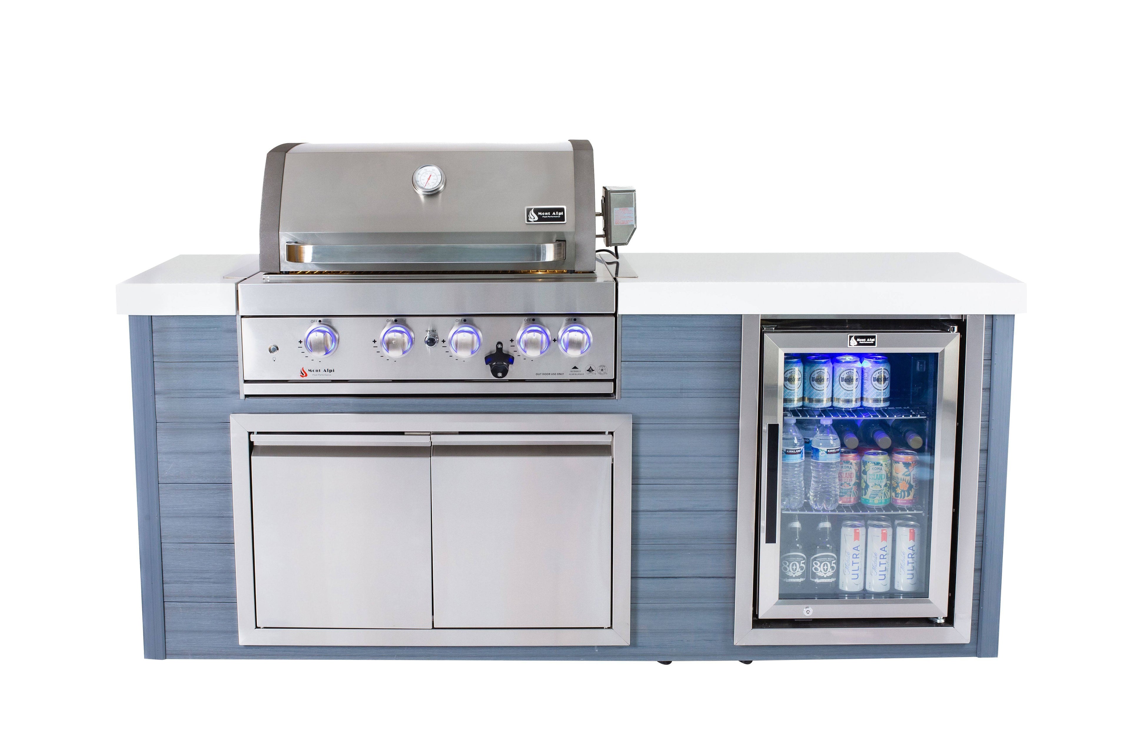 Mont Alpi 4 Burner Stainless Steel Artwood Outdoor Island Grill - Wheatland Fireplace