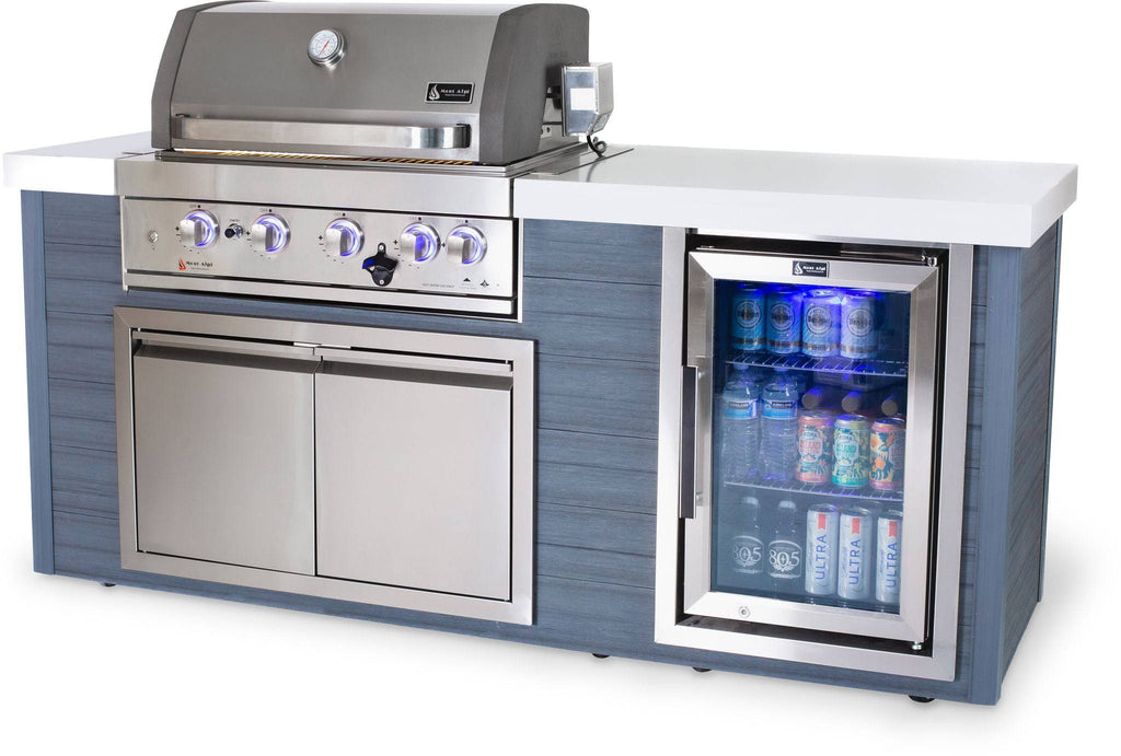 Mont Alpi 4 Burner Stainless Steel Artwood Outdoor Island Grill - Wheatland Fireplace